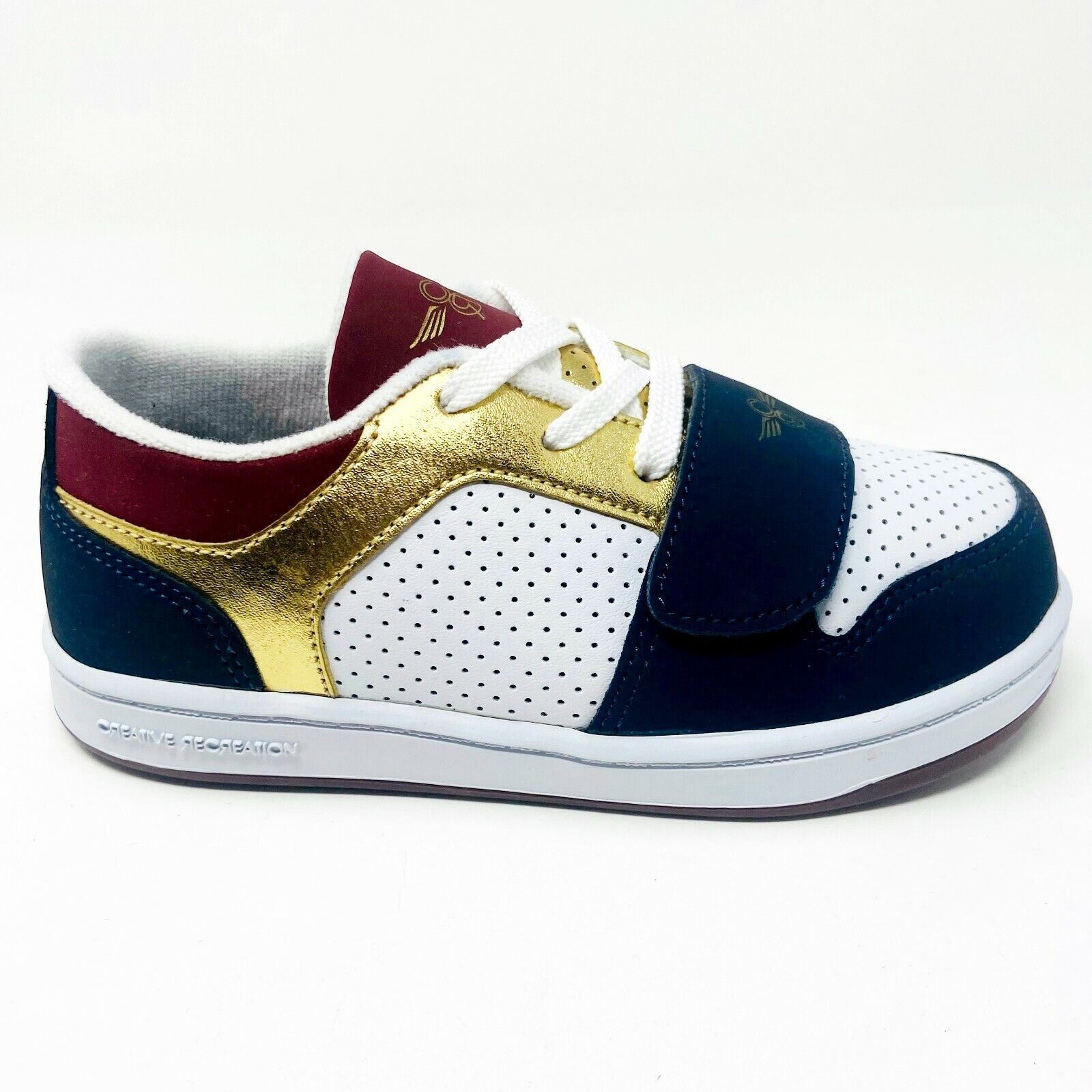 Creative Recreation Cesario Lo Gold Navy Burgundy White Toddler Casual Sneakers