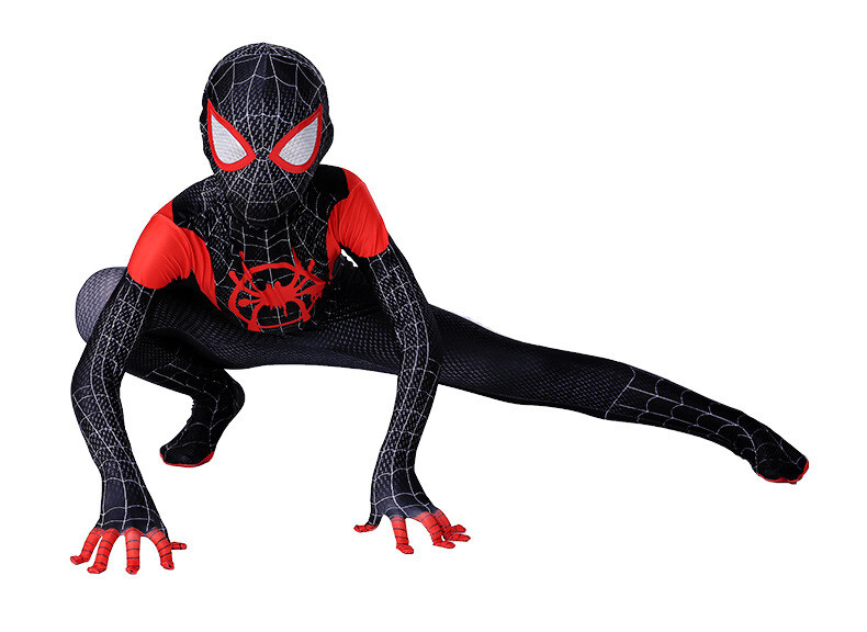 Into the SpiderVerse Miles Morales Spiderman Jumpsuit Kids/Adult Costume Cosplay