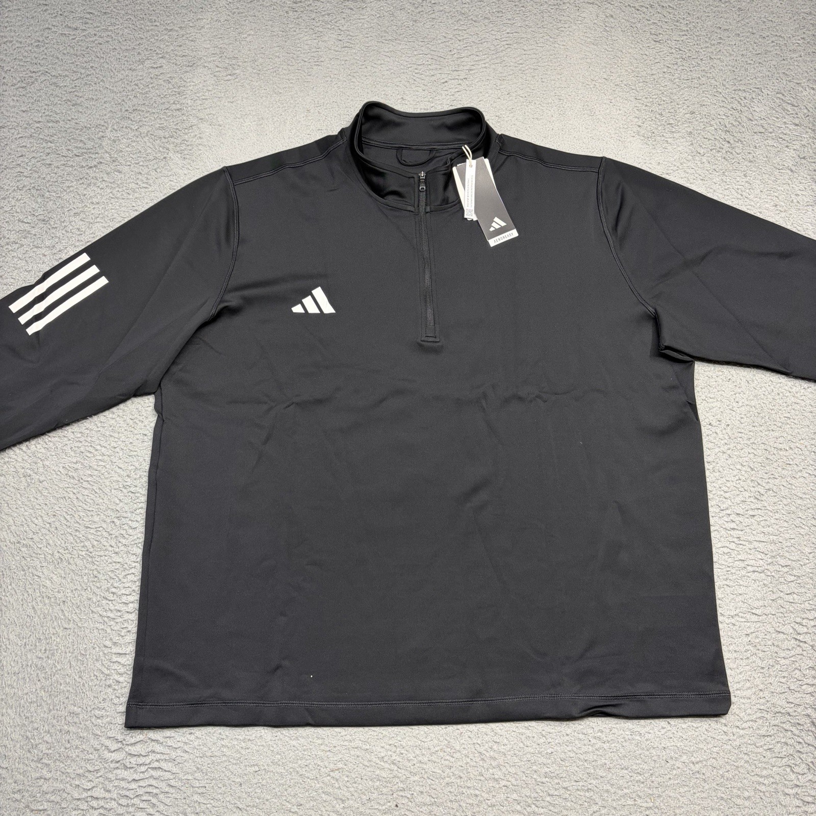 Adidas 1/2 Zip Golf Pullover Jacket Men’s Size XL Black White Long Sleeve HY7894