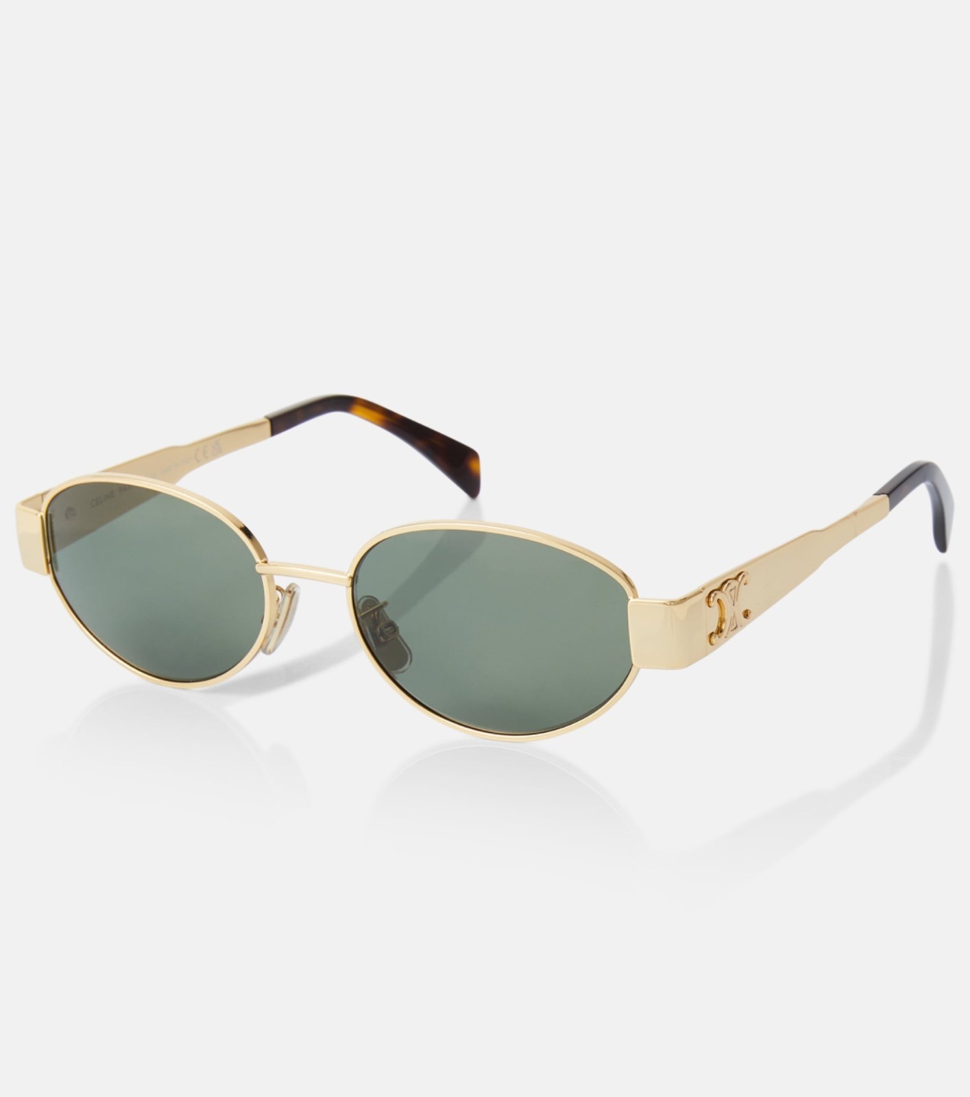 CELINE CL40235U Triomphe Metal 01 oval GOLD sunglasses