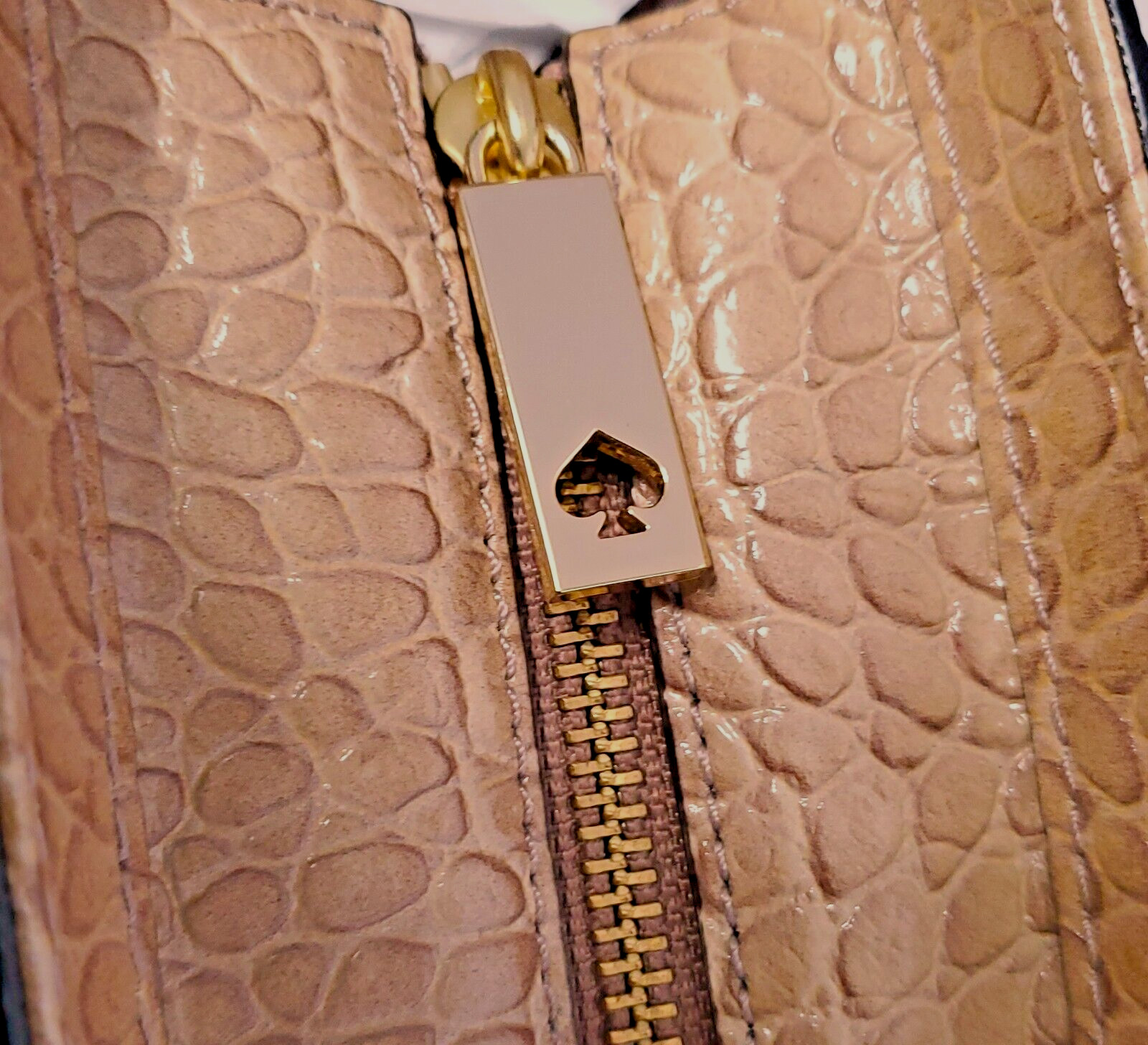 Kate Spade Work Chic Brantley Croc Embossed Leather Tote Dusty Rose NWD $548