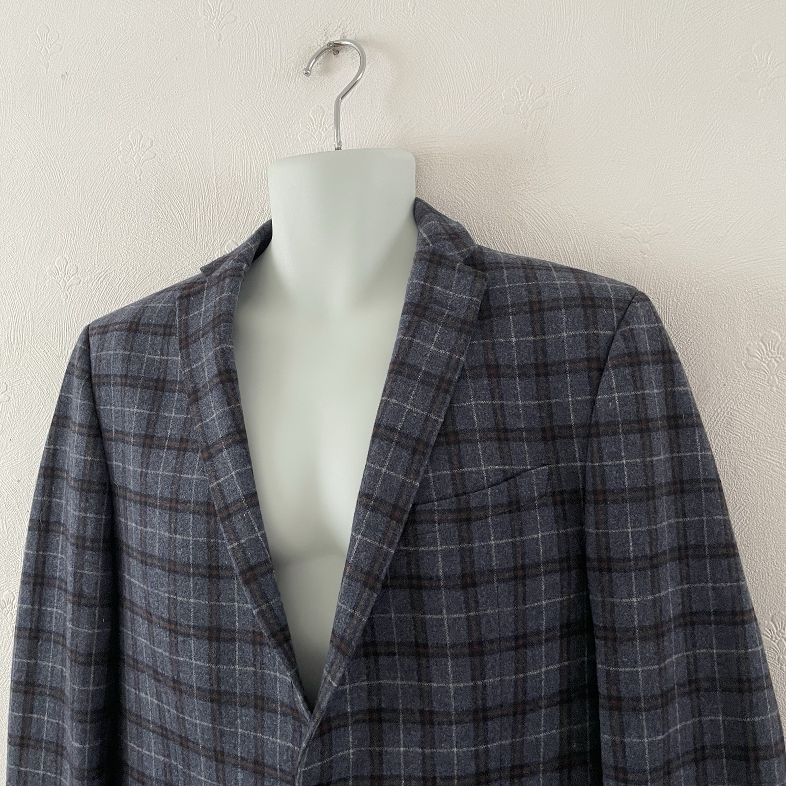 LIMEHAUS WOOL BLEND SUIT – SIZE 42R W36 – GREY CHECK – PLAID