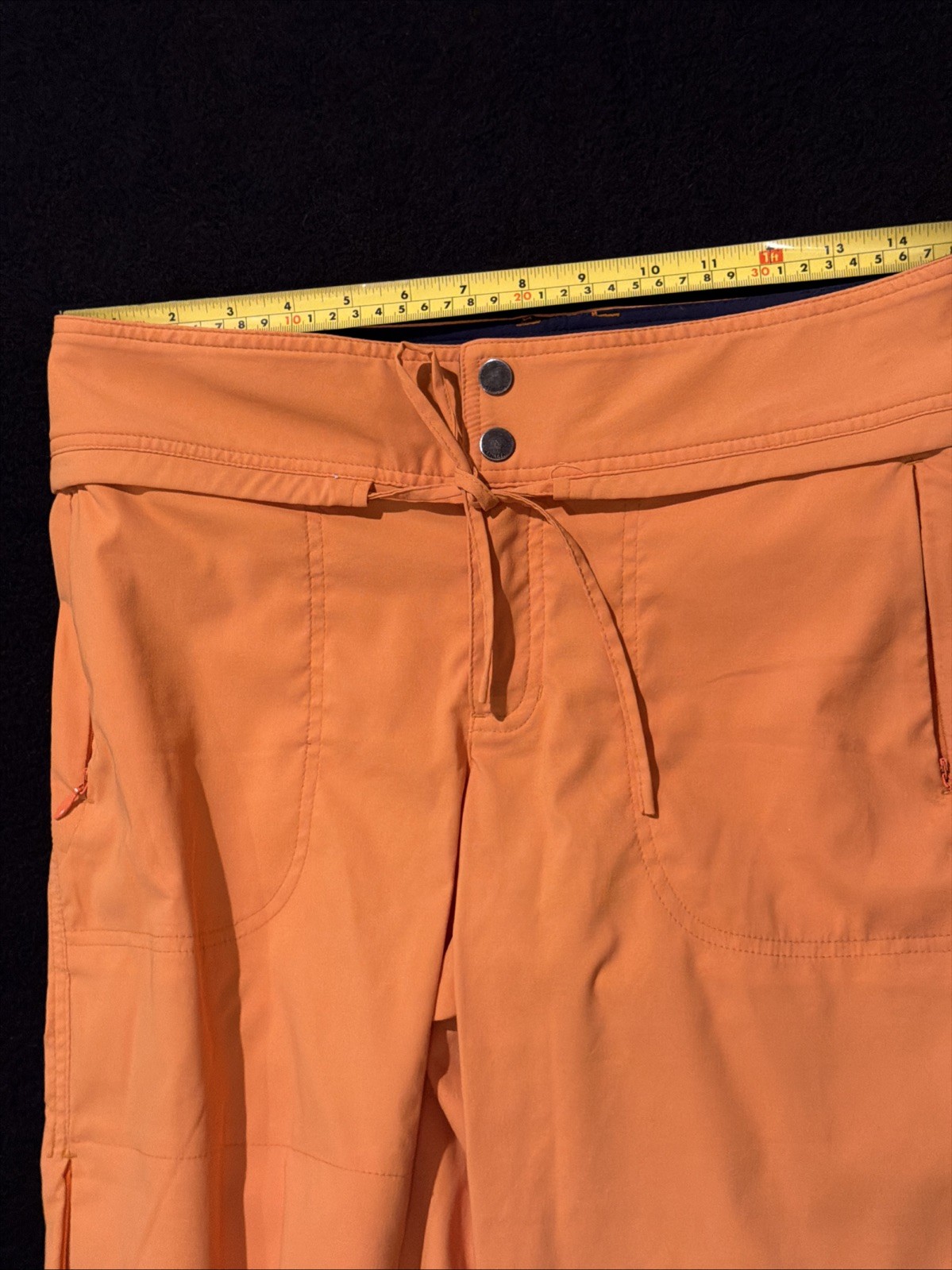 Fabletics Women’s Orange Button Closure Zipper Pockets Size Small