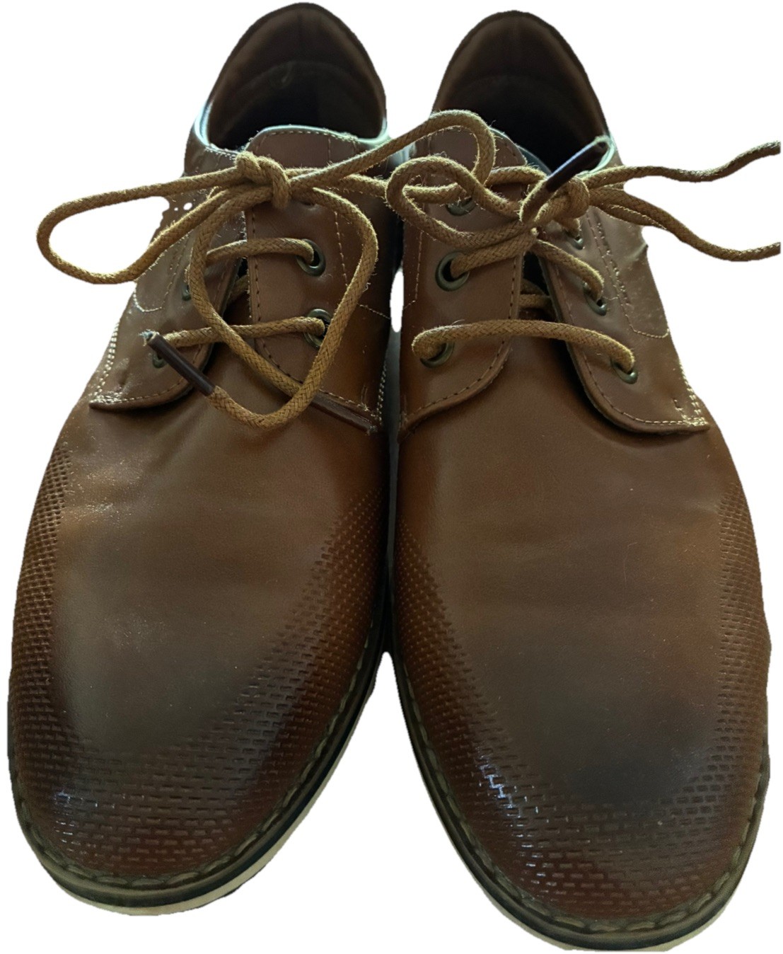 Bruno Marc Brown Leather Oxford Cap Toe Lace-Up Boys Dress Shoes Size 4