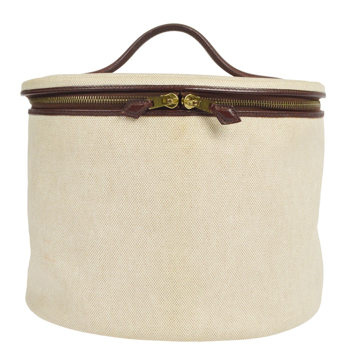 Hermes Natural Toile H Taurillon Clemence Inter City Vanity Handbag B □C 66372