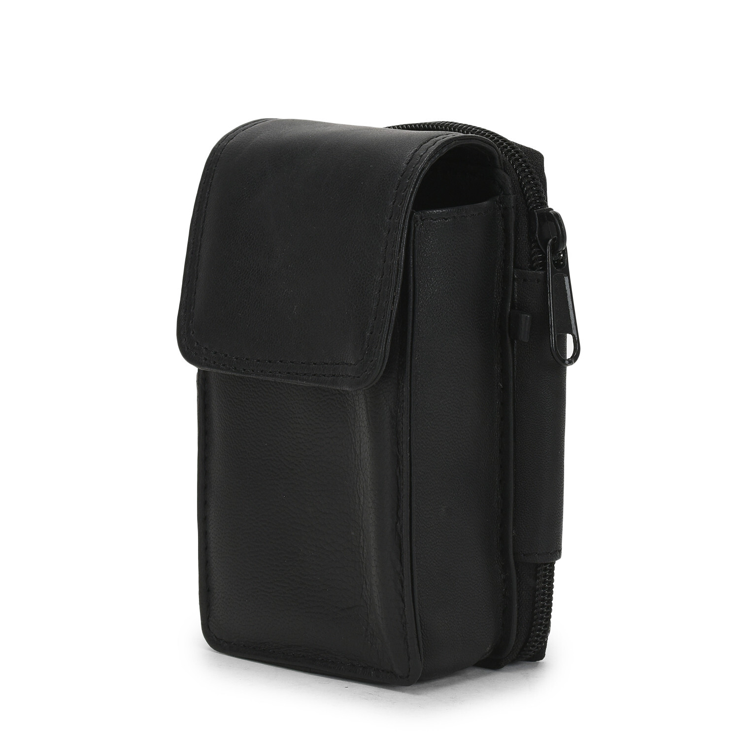 Leatherboss Cigarette Case Lighter holder With Attached All Around Zipper Wallet