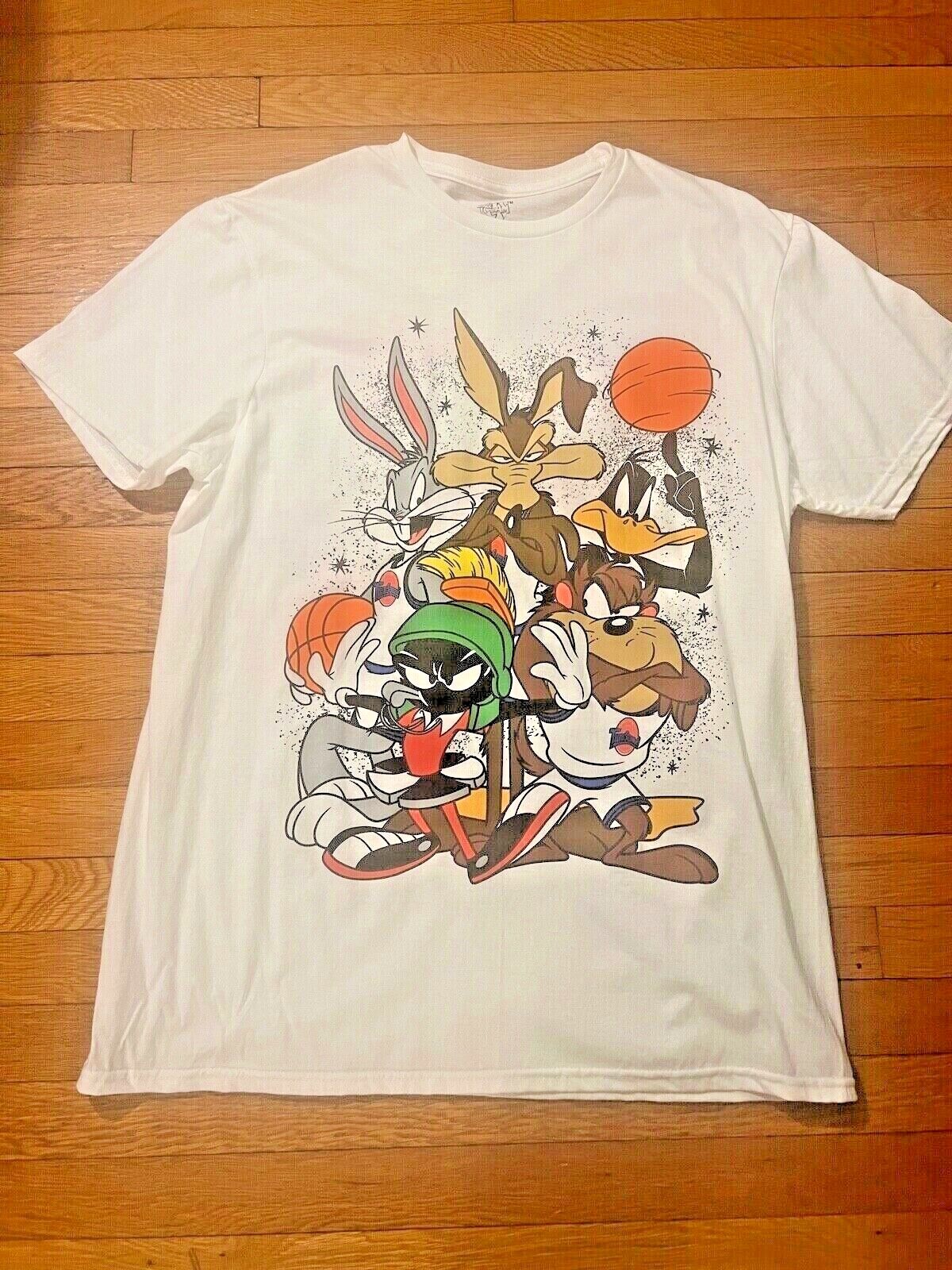 Space Jam All Over Graphic Print T-Shirt Shirt Tee Men 90’s Looney Tunes Movie