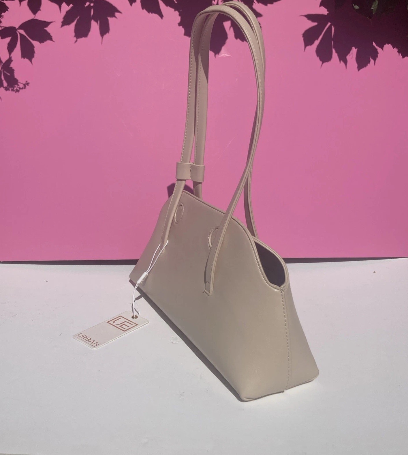 Urban Expressions NWT Stylish Oat Milk Vegan Leather Top Handle Shoulder Bag