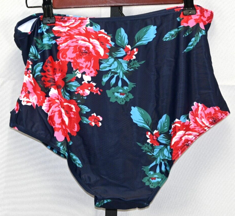 Bikini Bottom High Waist Floral Design Size XL NWOT Polyamid & Elasthane