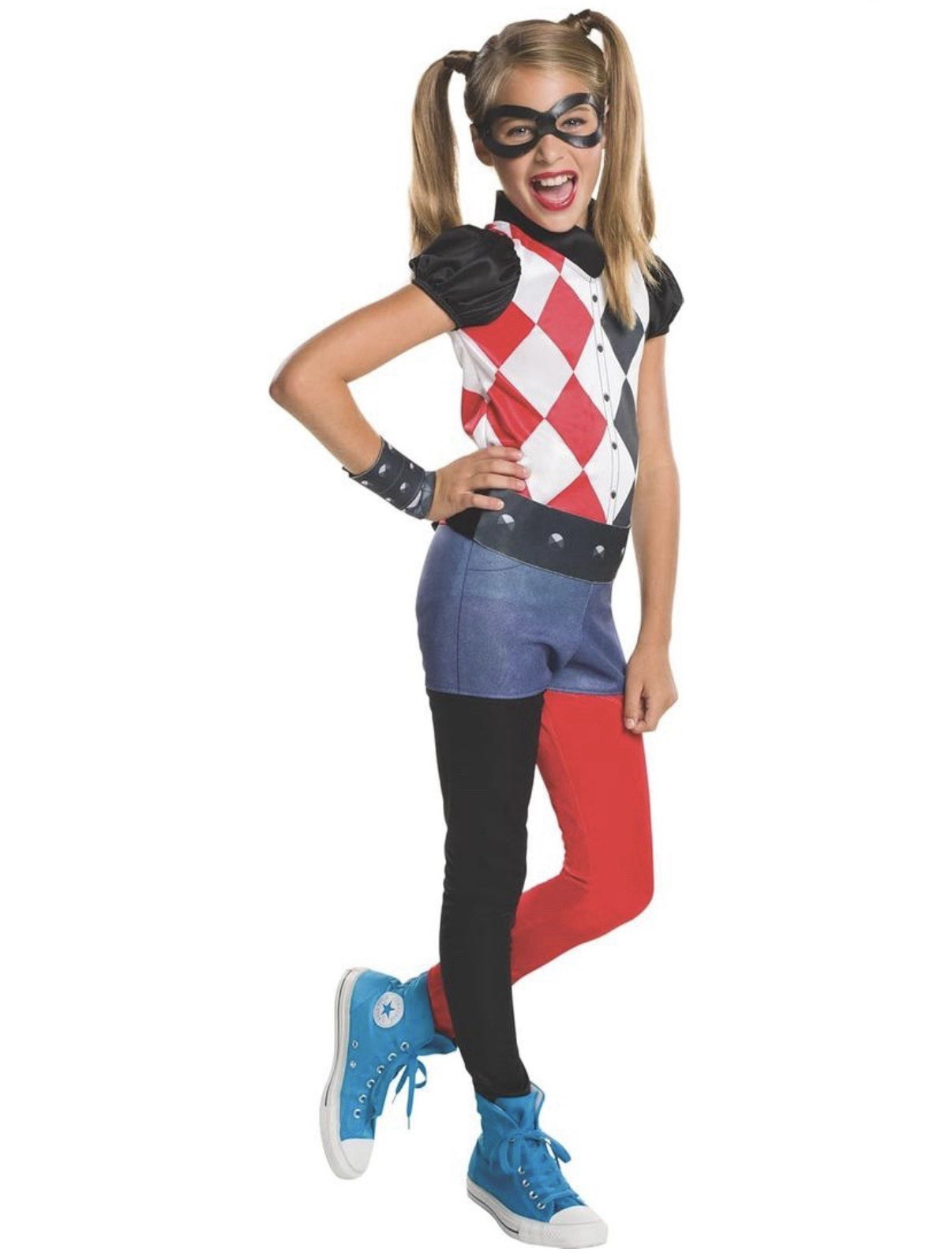 Rubie’s DC Super Hero Girls Harley Quinn Costume w/ Mask, M (7-8), Polyester