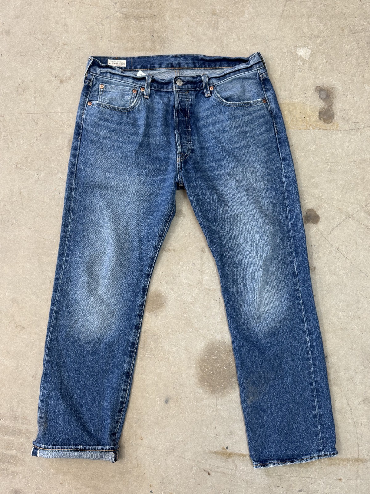 Levis Premium 501 Selvedge Medium Wash Faded 34×30
