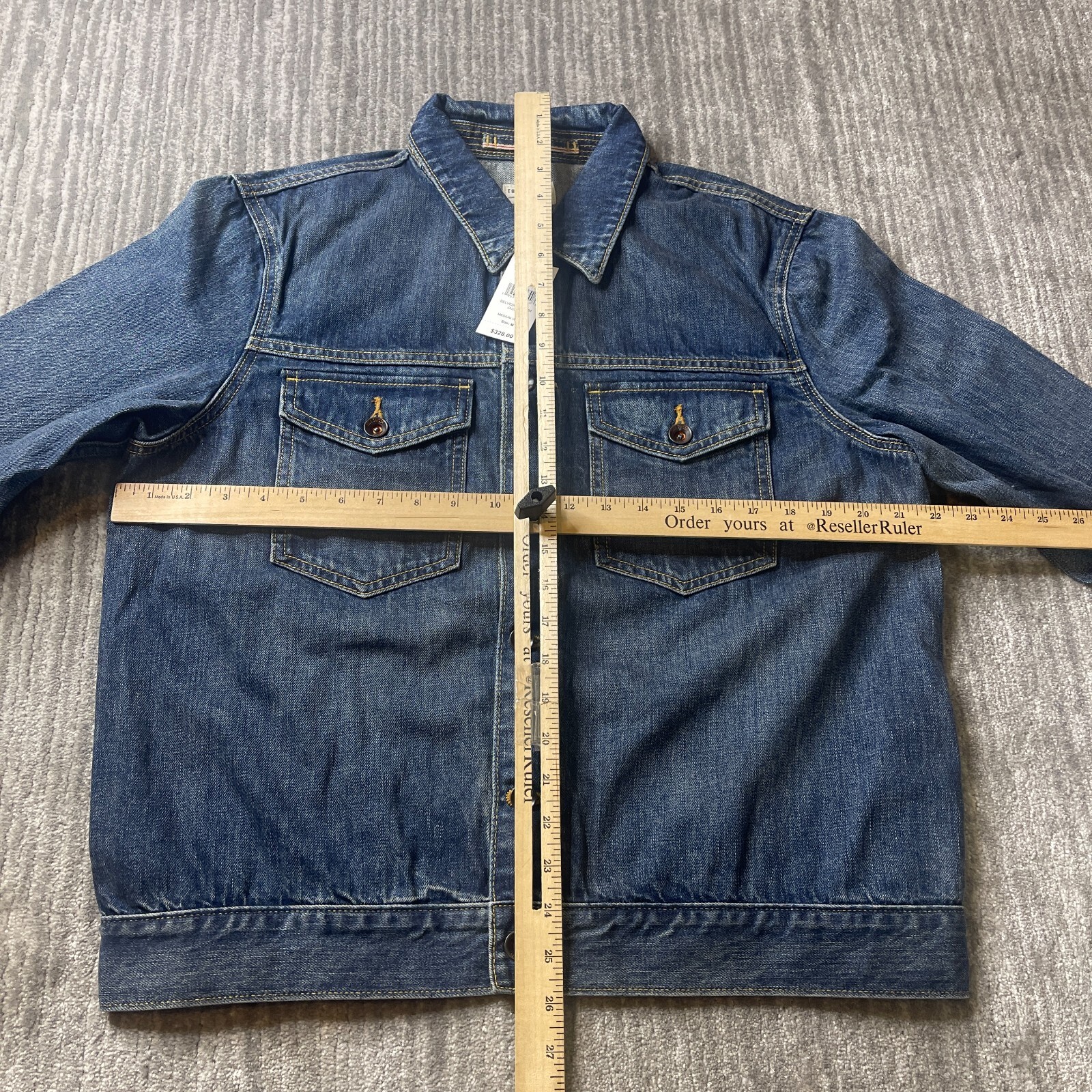 Todd Snyder Jacket Mens Medium Selvedge Denim Trucker Dark Wash Blue Button NEW