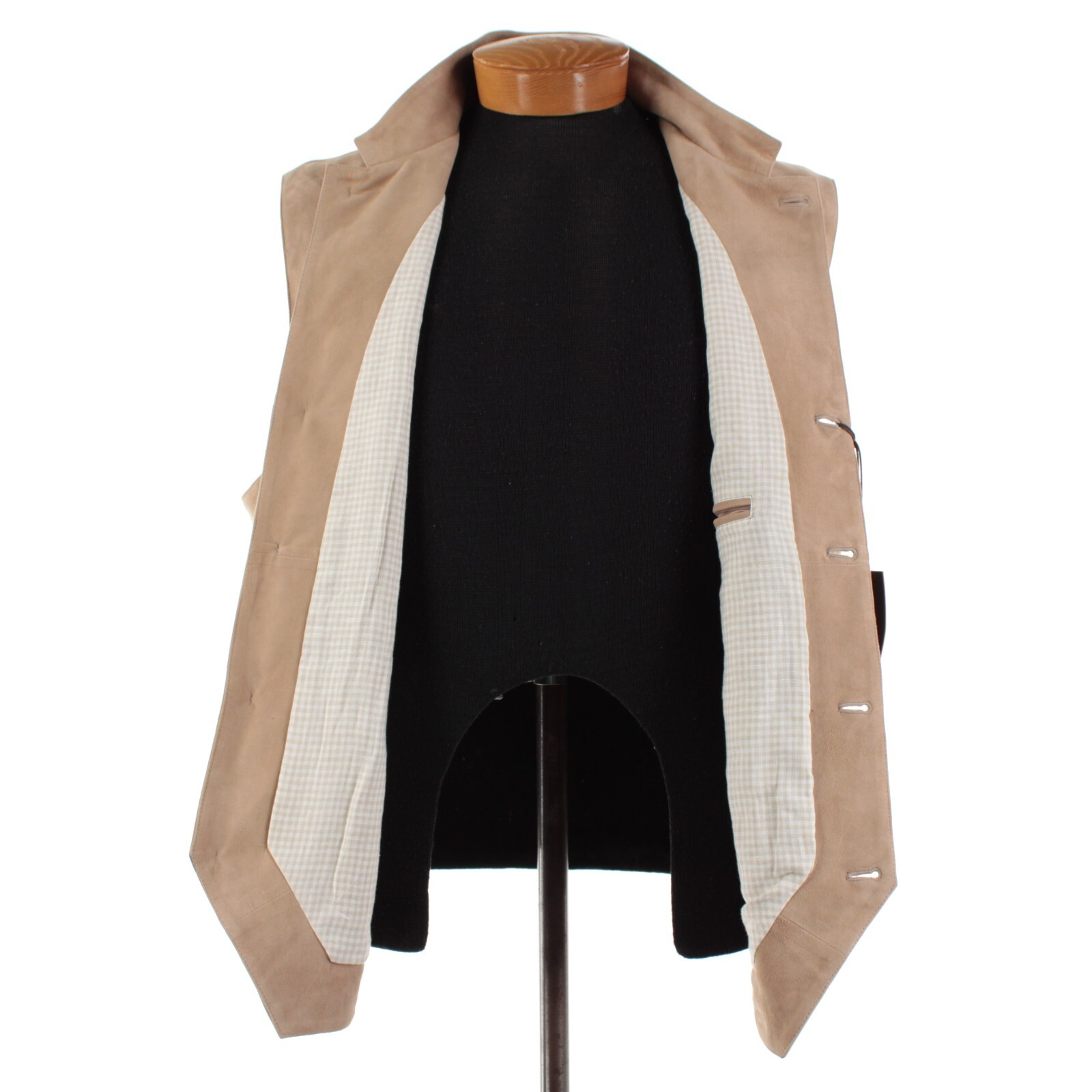 Rifugio NWD Vest / Bodywarmer Size 58 (3XL US) In Solid Tan Suede Handmade