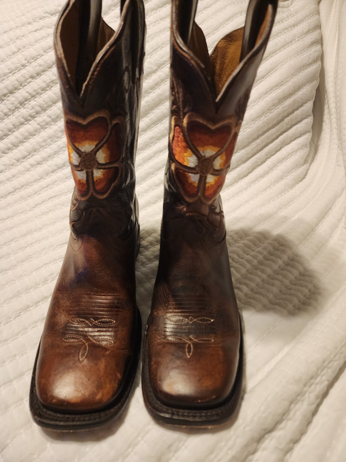 Soto Women’s Brown Turquoise Rose Floral Cowgirl Boots Size 9.5 M Leather Upper