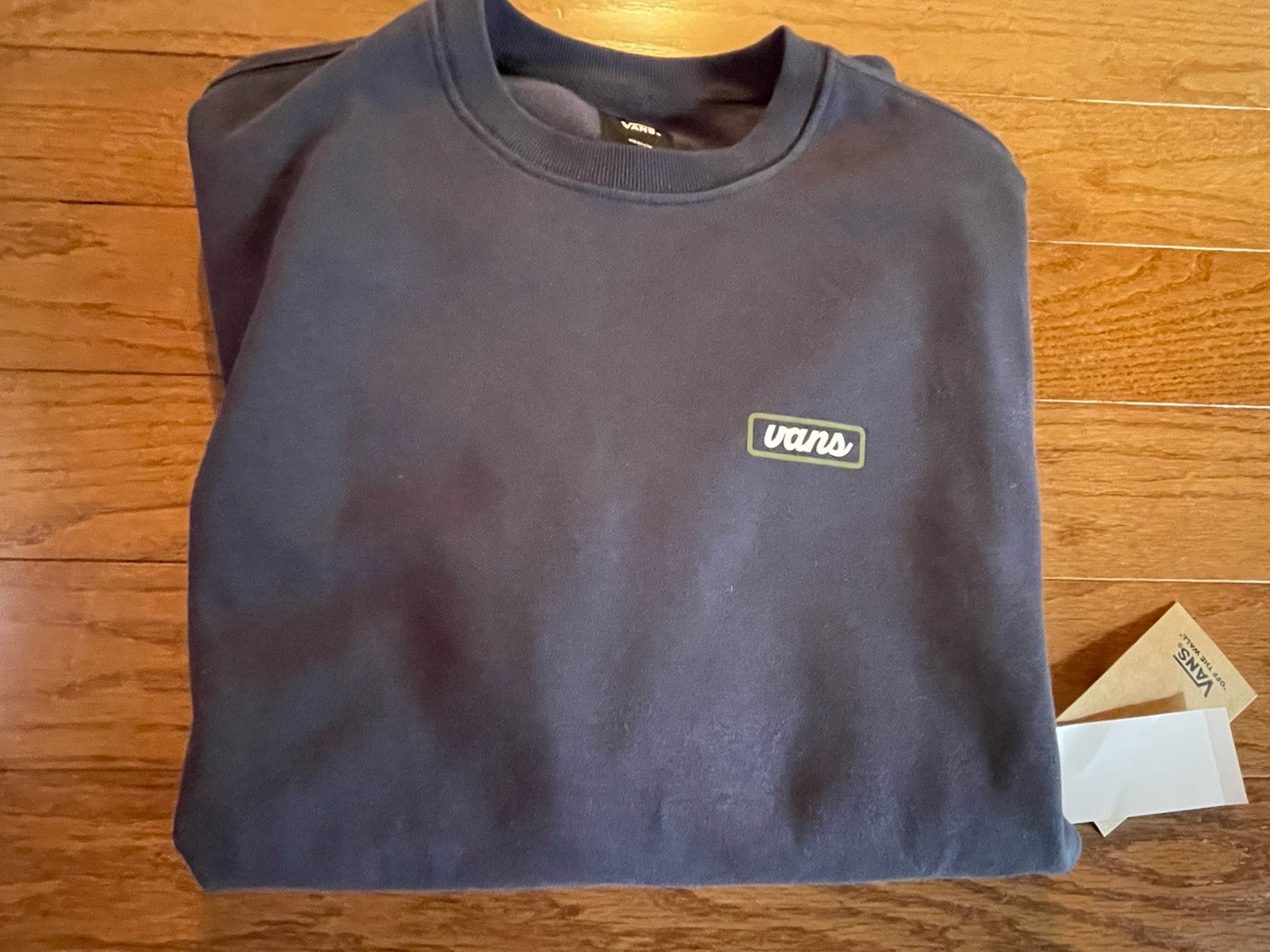 Vans Crew Sweatshirt Navy Classic Logo Pullover Men’s Size Large L NEW