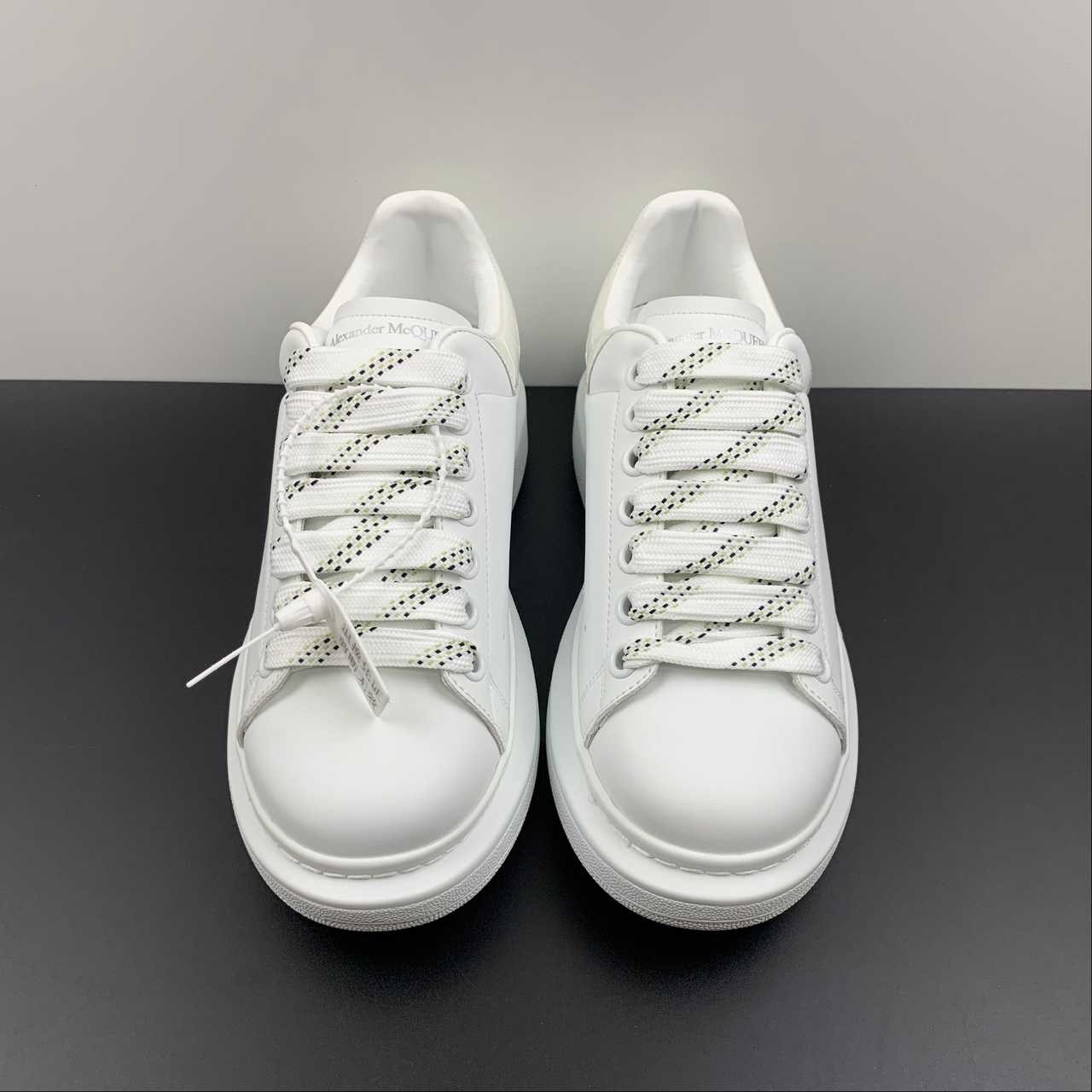 Alexander McQueen Oversized Sneaker White Croc Heel Mesh Dot Laces Unisex Leathe