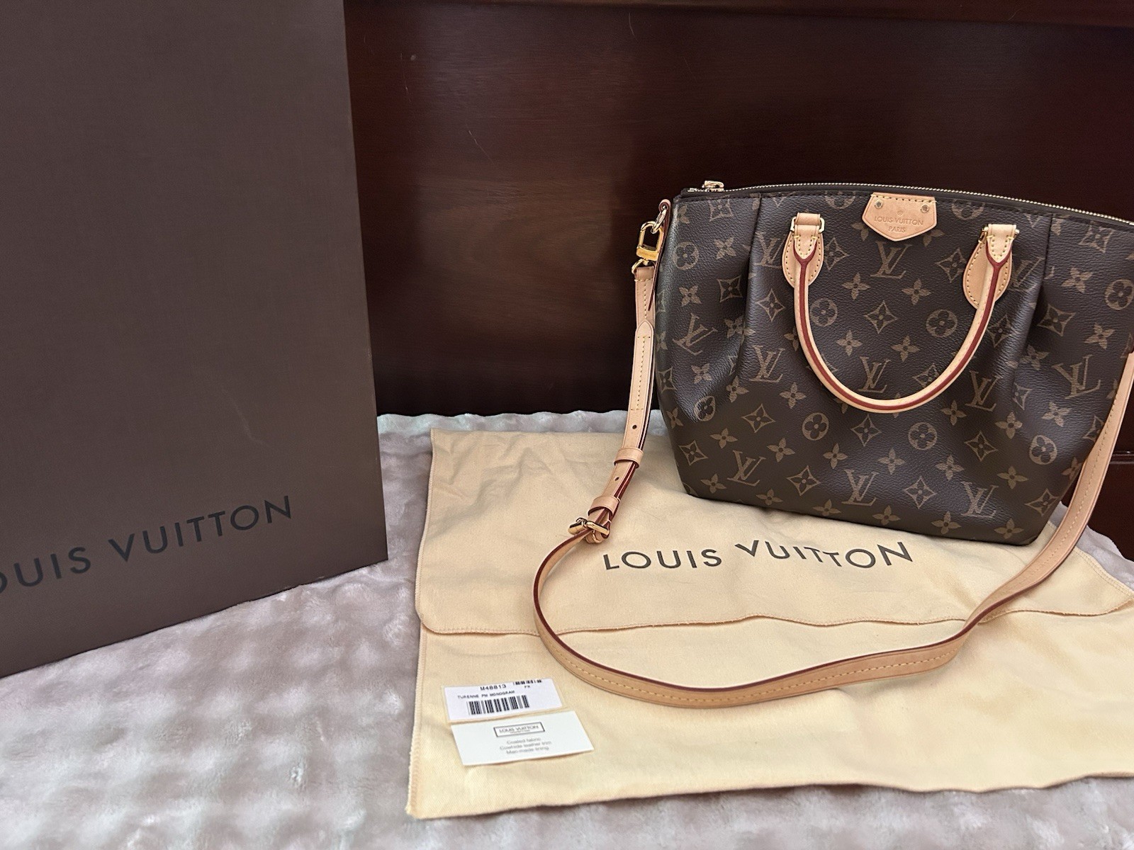 Louis Vuitton M48813 Monogram Turenne PM Satchel Top Handle Zip Crossbody Strap