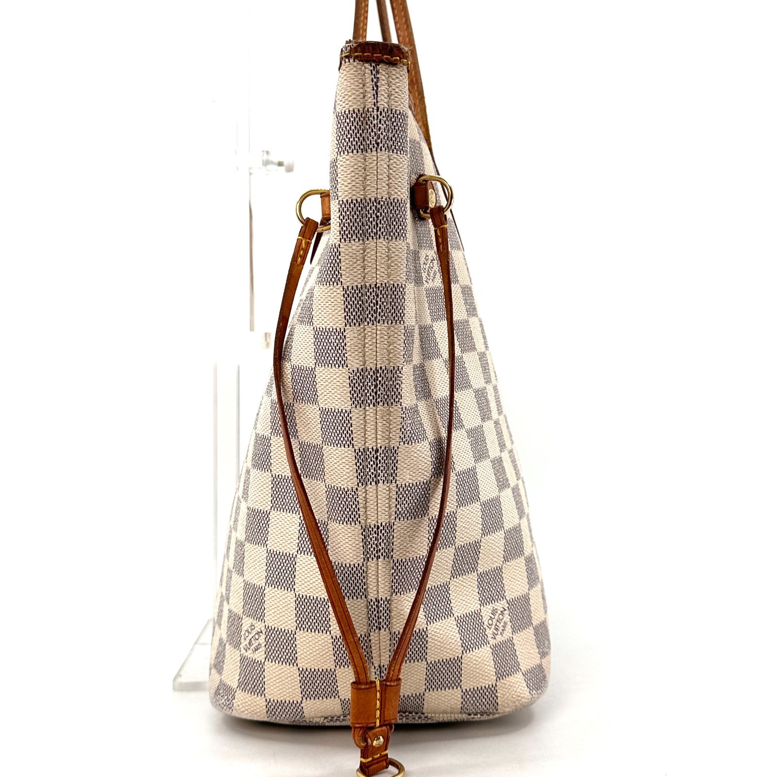 LOUIS VUITTON Neverfull MM Tote Bag PVC Leather Damier Azur Auth France 0316