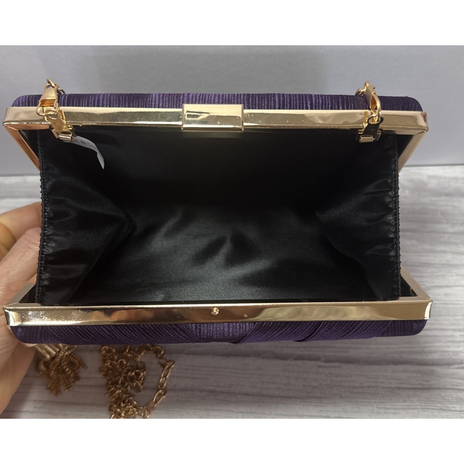 Women’s Elegant Tassel Pendant Silk Evening Bag Clutch Purse for Bride Purple