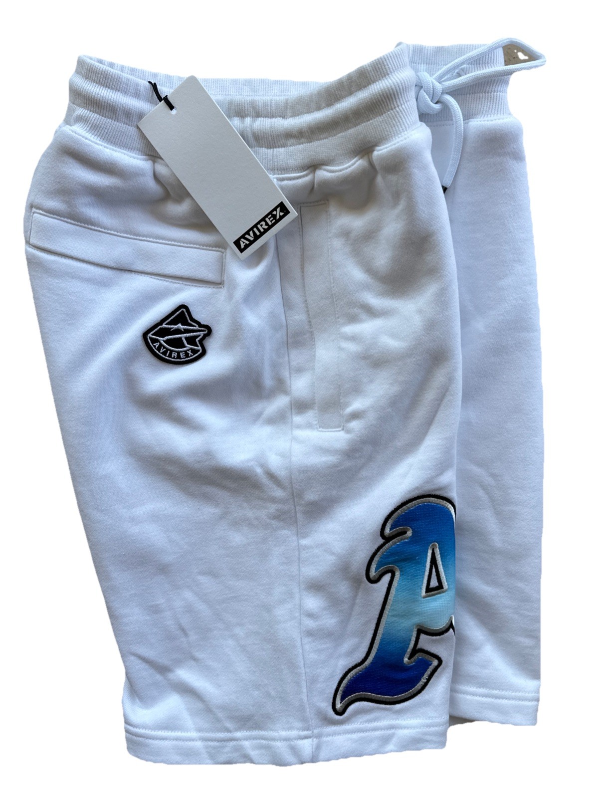 Avirex White /Blanc 100% Cotton Size Small Embroidered Shorts MSRP:$168/-New