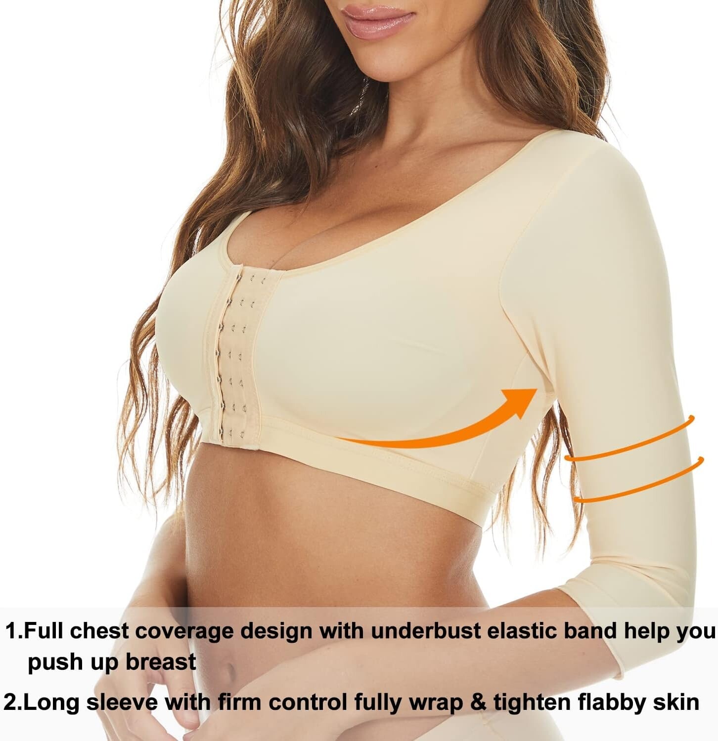 Women Arm Shaper Compression Sleeve Post Surgery Posture Corrector Shapewear Top