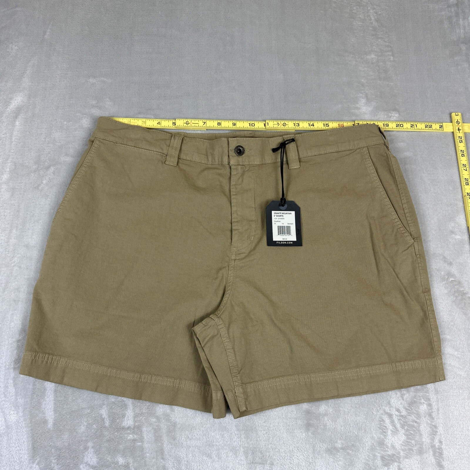 Filson Granite Mountain 6″ Shorts Men’s Size 38 20190979 Gray Khaki Beige