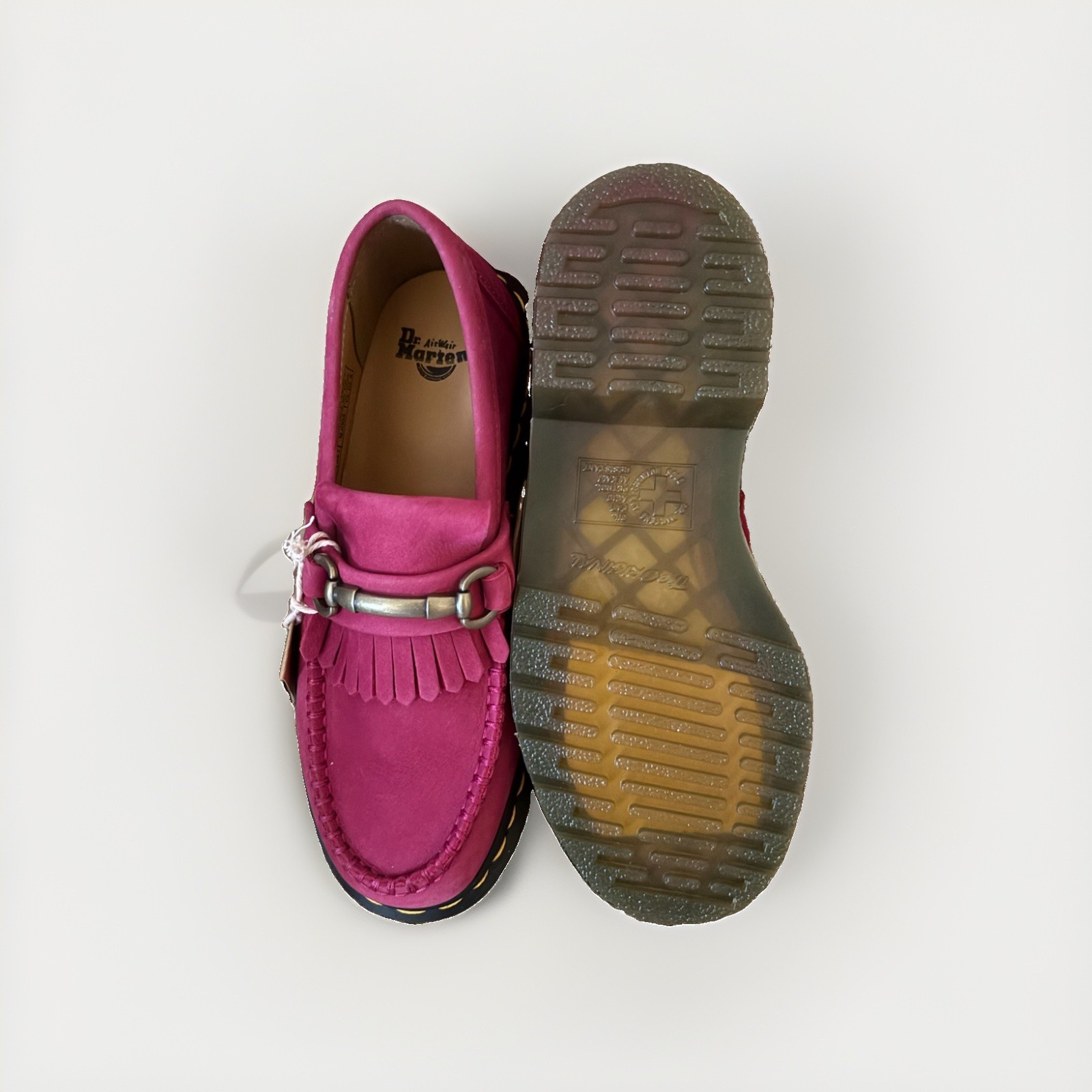 Dr. Martens Adrian Snaffle Loafers Leather Platform Fuchsia Pink Sz US6M-7 US L