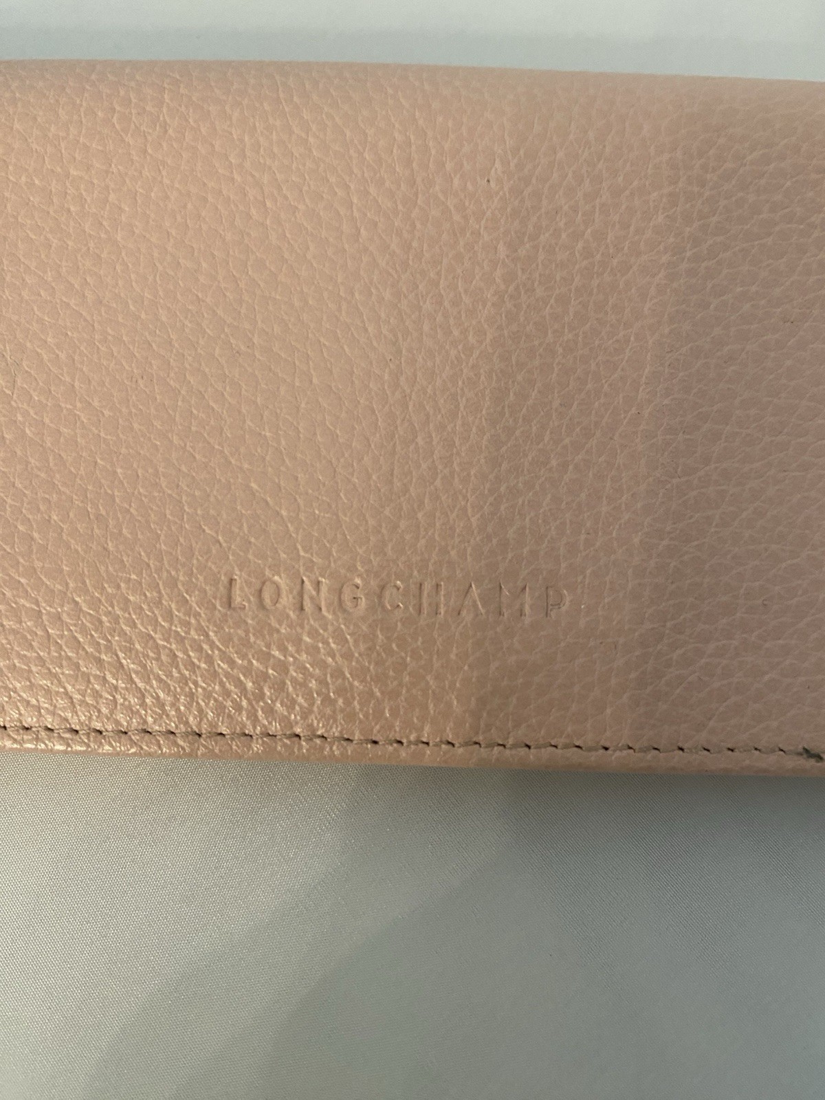 Longchamp Veau Foulonme Continental Leather Long Wallet,Powder Pink