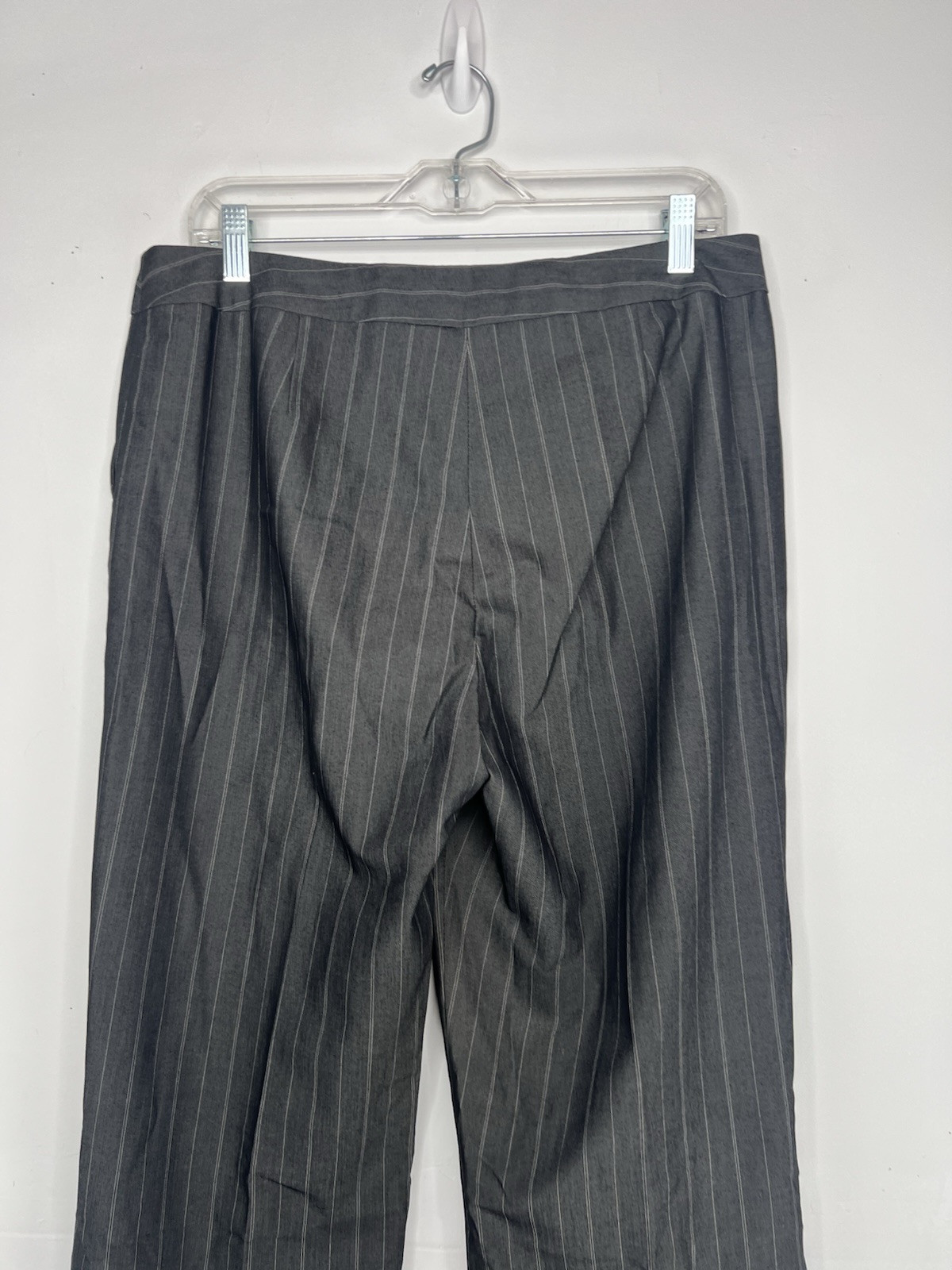 Nine West Polyester Rayon Stretch Pant Suit Size 10 Gray Striped Lined 2PC