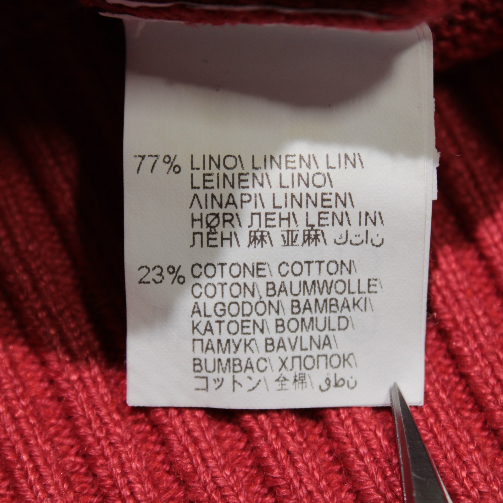 Brunello Cucinelli NWD Pullover Sweater Size 50 (US M) in Red Linen & Cotton