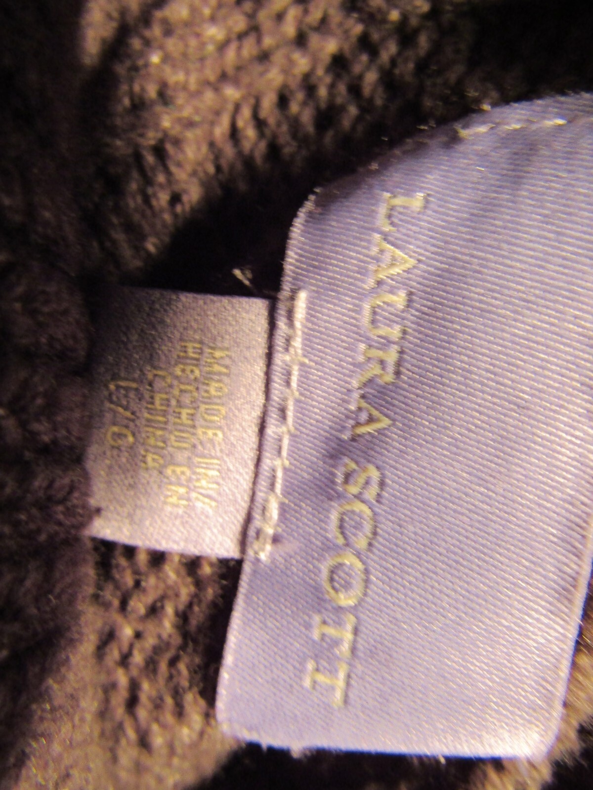 LAURA SCOTT Size Large, Charcoal 3/4 Sleeve Turtleneck Sweater Cotton/Acrylic