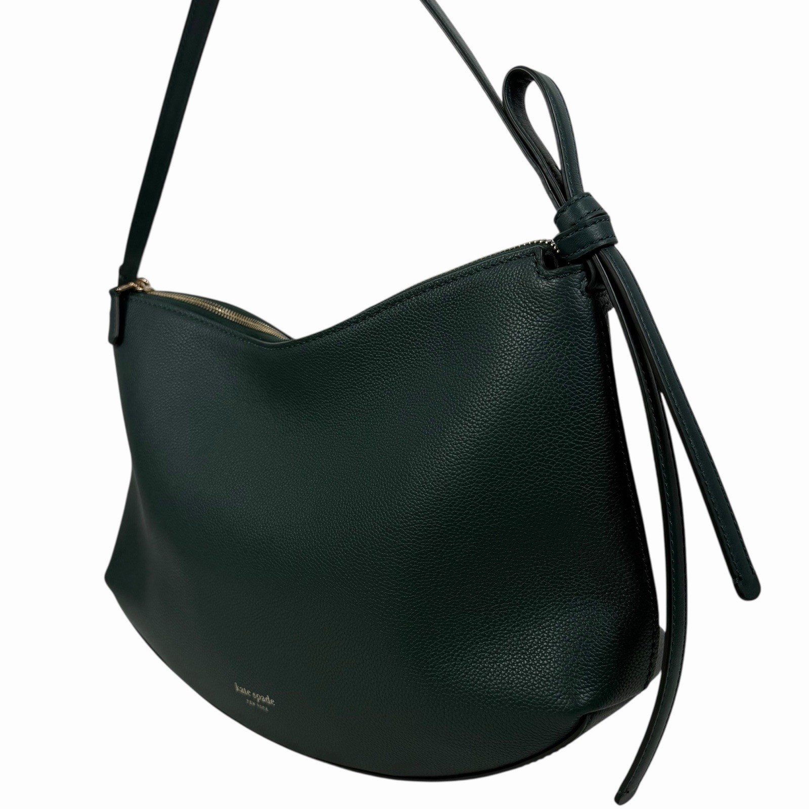 Kate Spade Loop Large Shoulder Bag Pebble Leather Midnight Green Women