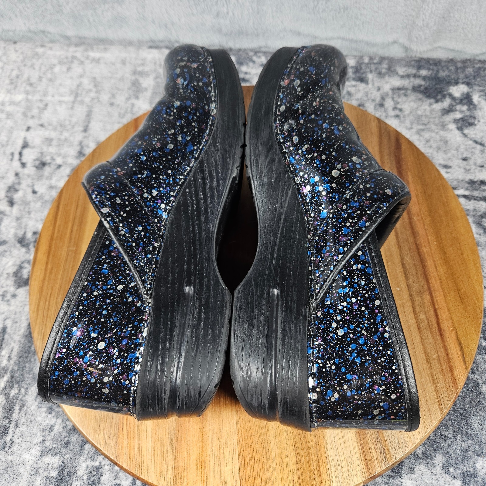 Dansko Professional Clogs Black Multicolor Paint Splatter Slip On EU 39 US 8.5–9