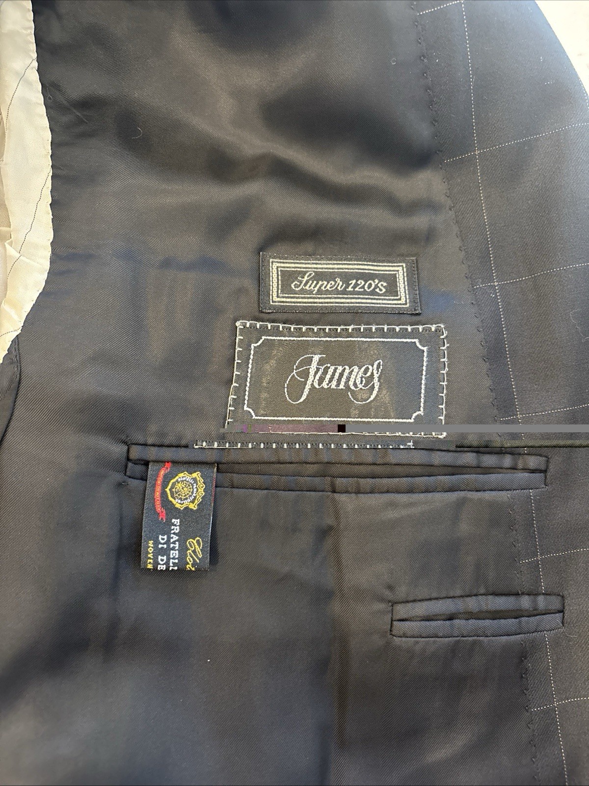 Canali Super 120s Wool Suit Italy IT 52 US 42 Black Lined