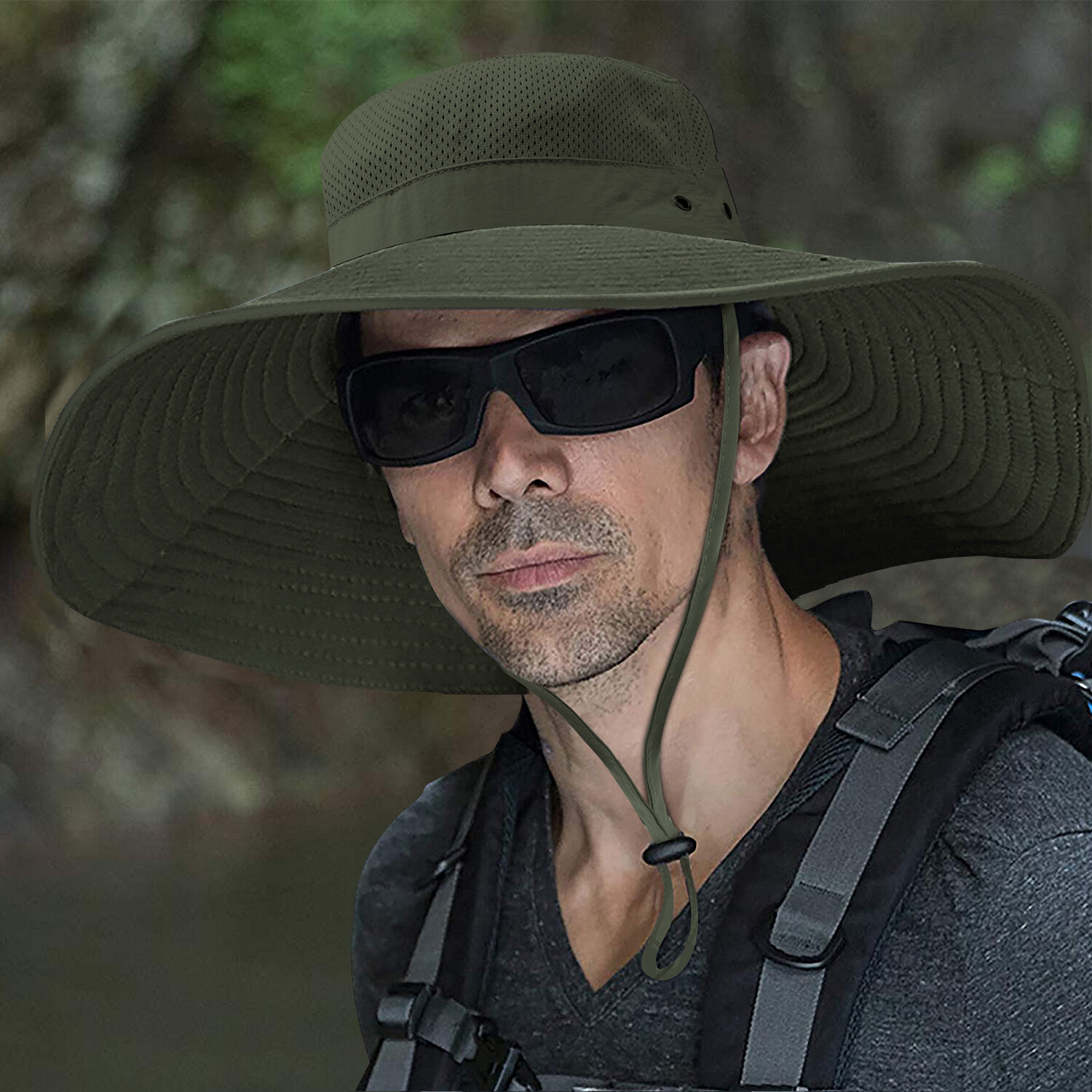 Bonnie Hat for Men Wide Brim Sun Protection Outdoor Hiking Fishing 50+UPF Bucket