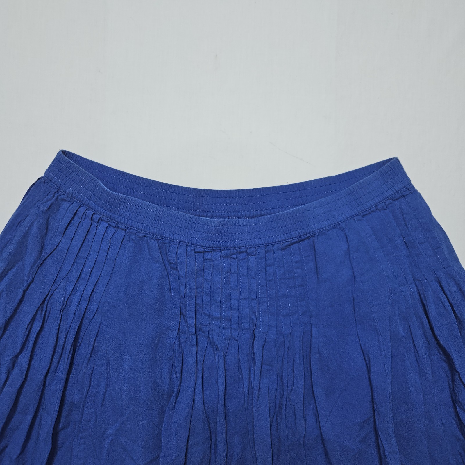 GAP Blue Gauze Cotton Tiered Ruffle Mini Skirt Pleated Pockets Women XL Boho