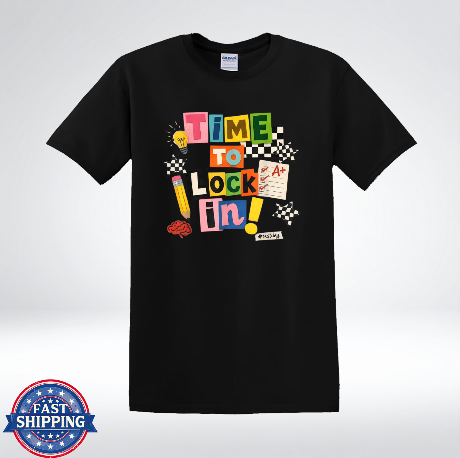 Time To Lock In Test Day Shirt Student Exam Motivation School T-Shirt