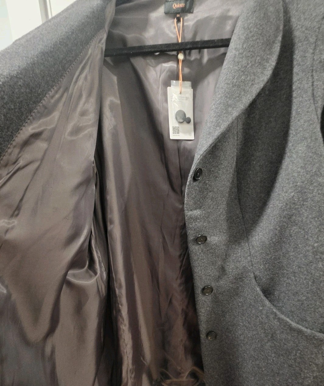 NWT “Quince” Women’s Italian Wool Cocoon Coat Heather Grey Size 2X Reg $185