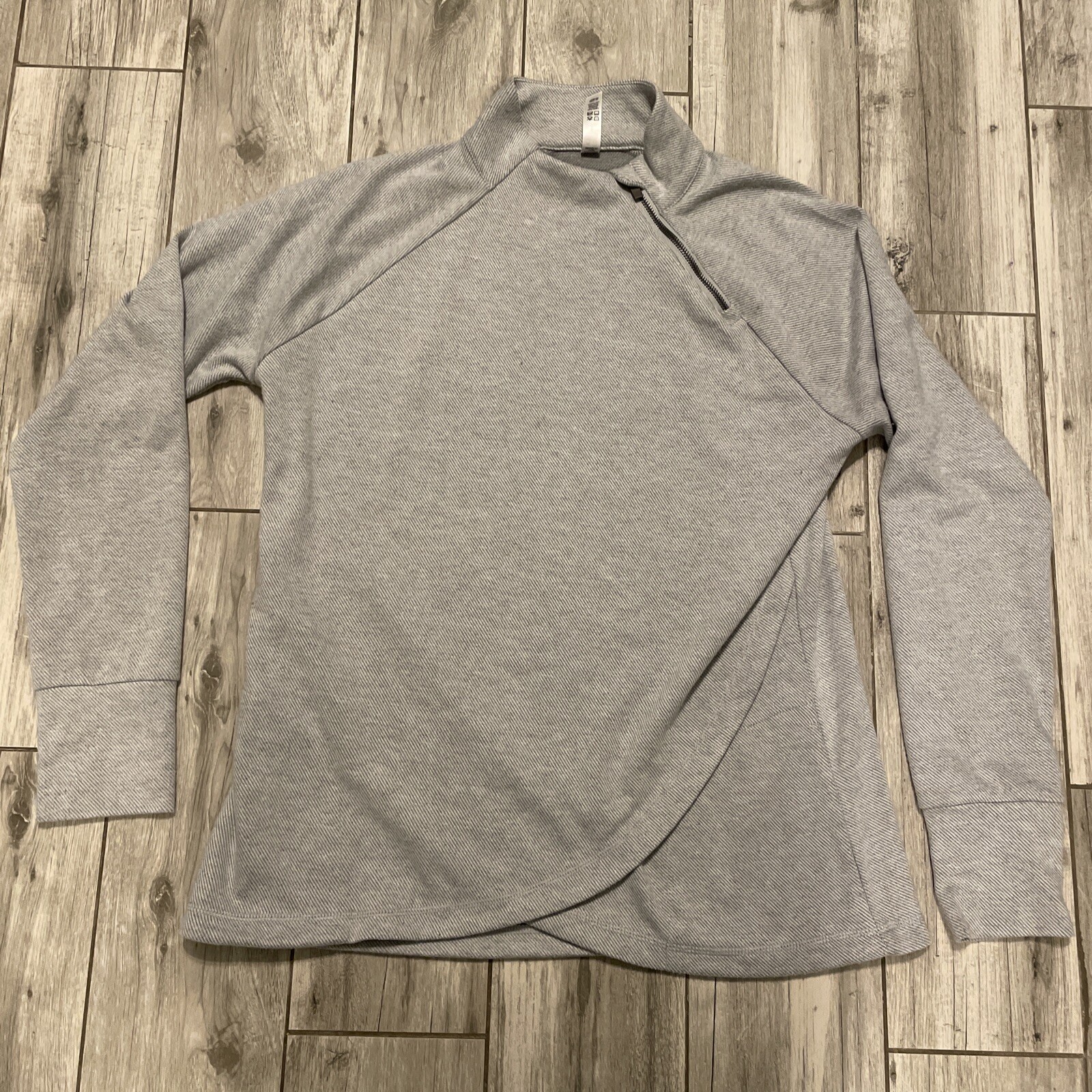 Freedom Trail by Kyodan Sweater Tunic Xl Grey Front Pockets Turtleneck Zip