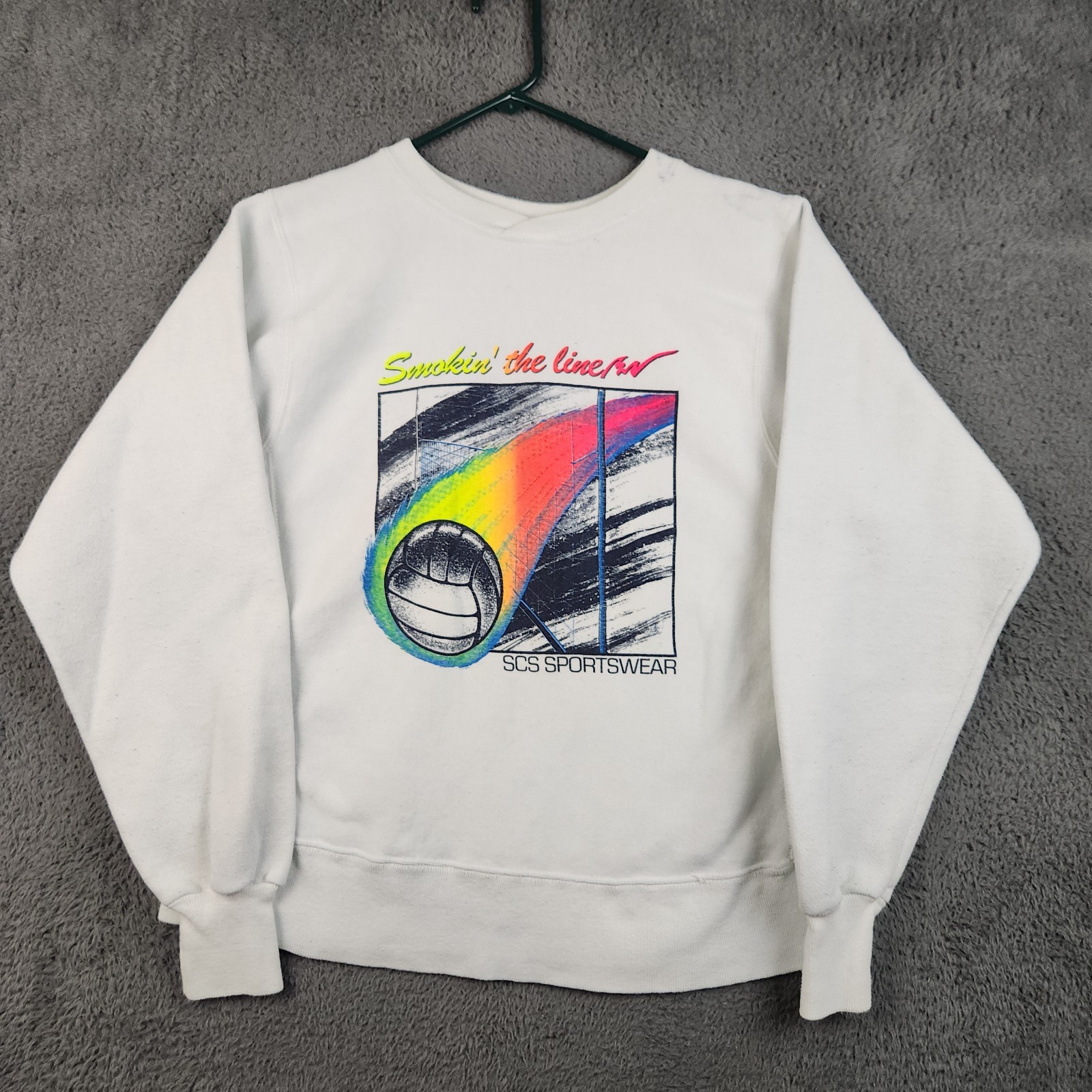 Vintage Club Sportswear Beach Volleyball Sports 80’s Sweatshirt Womens Small USA