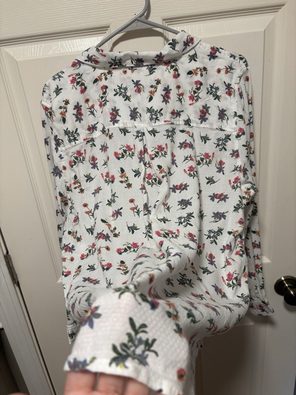 Lucky Brand Women’s White Floral Button-Front Top