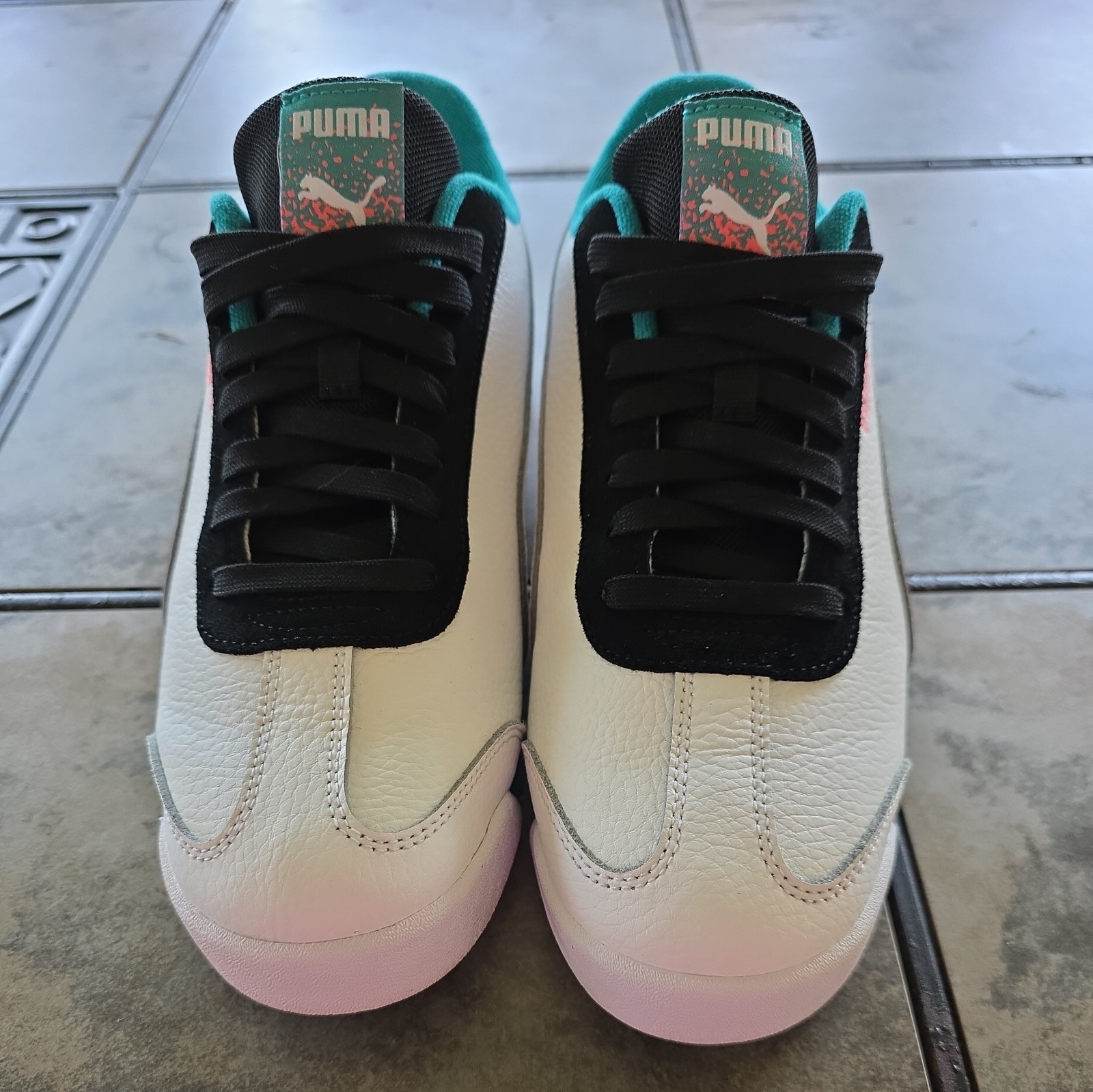 Size 11M Puma Roma Low White/Black/Teal 389056-01 No Box!!!