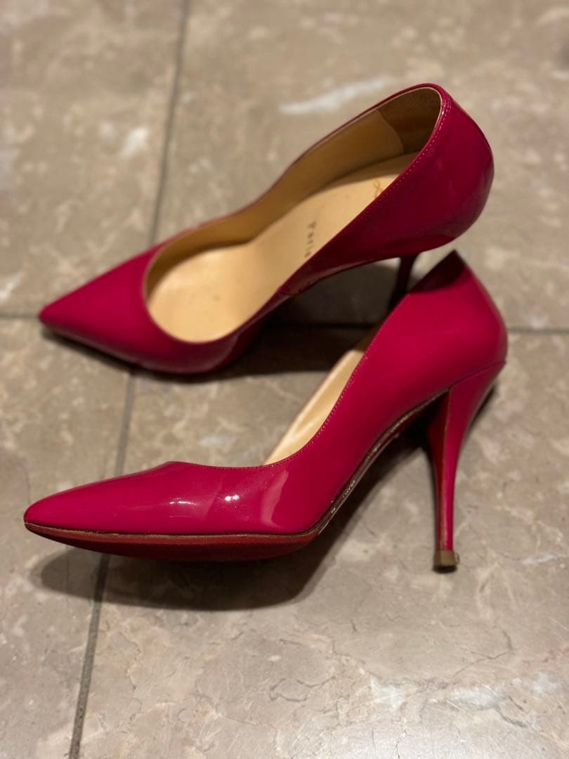 Christian Louboutin Pink Pointed Toe Heels Pumps 7.1-10cm Heel Height 063139d