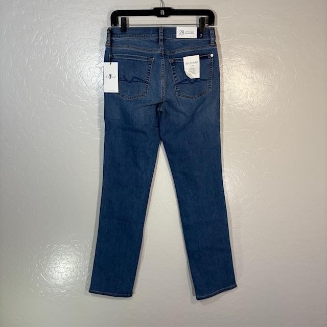 7 For All Mankind Kimmie Straight Jeans Womens 28 Blue Med Wash 28×31.5 Denim