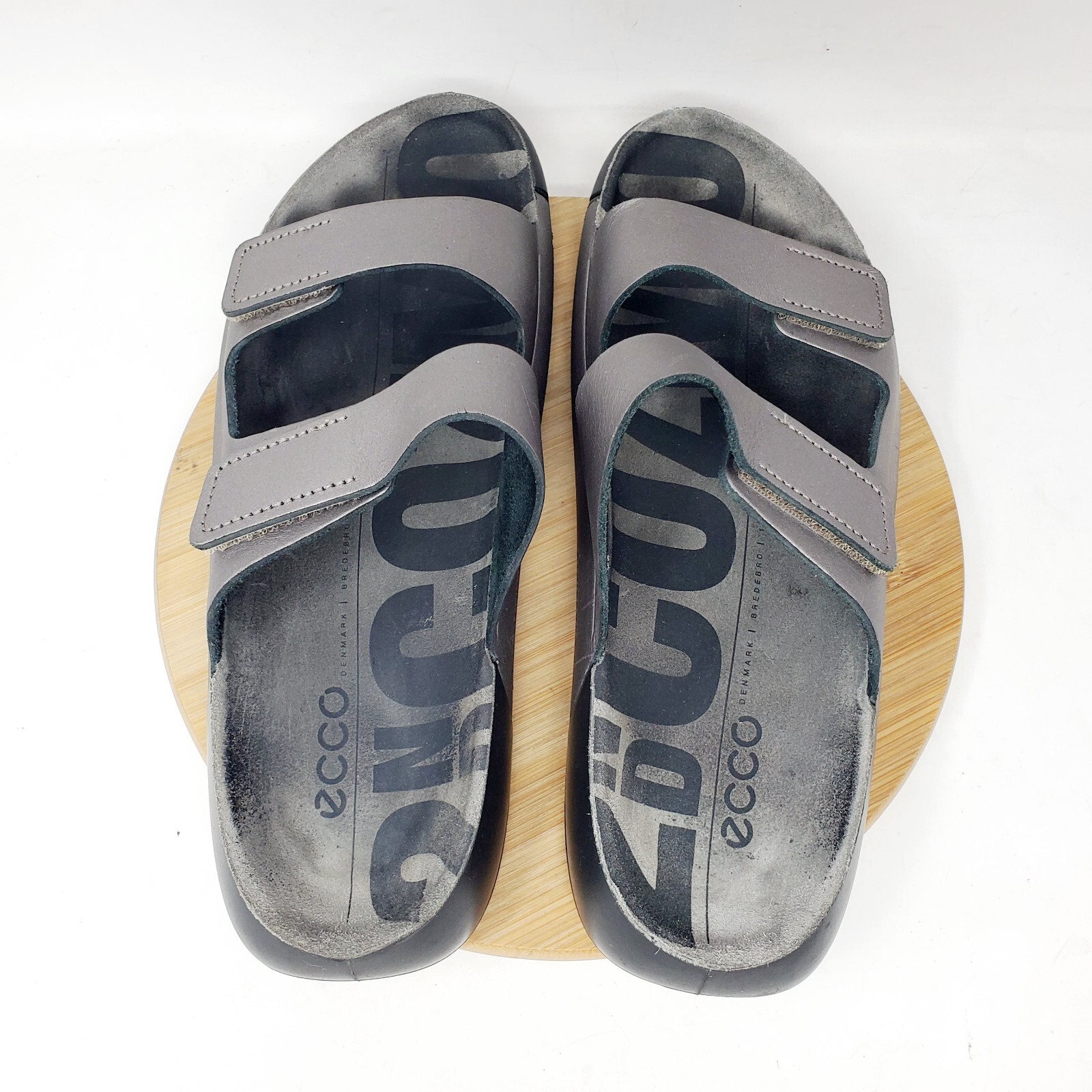 Ecco 2nd Cozmo Sandals Womens 41 Walking Comfort Silver Slide Straps Shoes