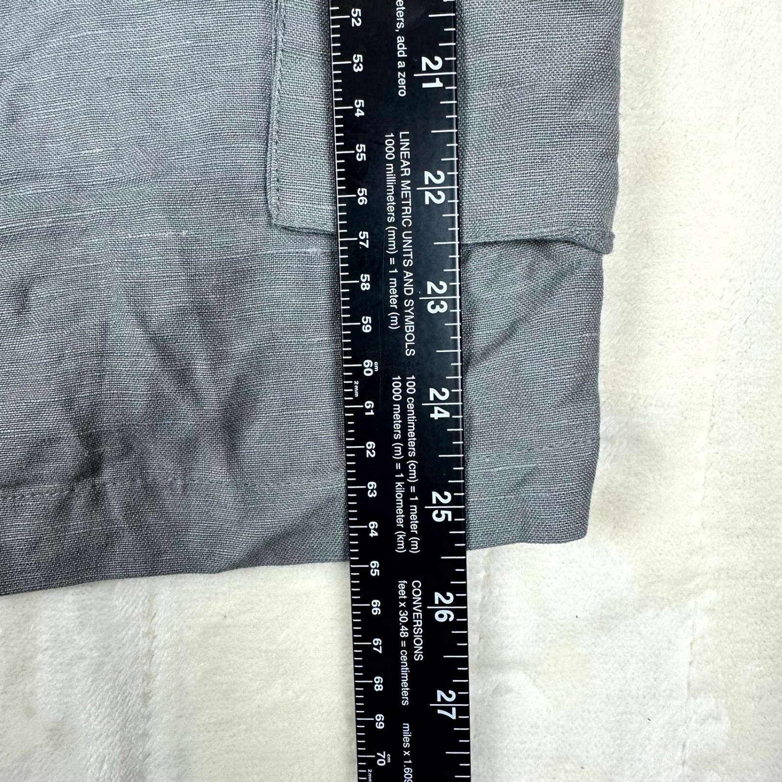 Maireen Men’s Gray Linen Blend Cargo Shorts Size 38 w/ Belt Casual Summer