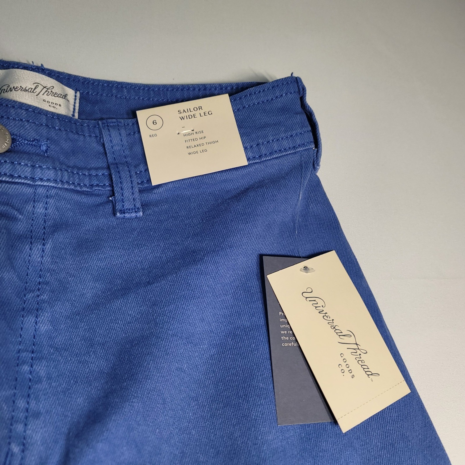 Universal Thread Womens Sailor Wide Leg High Rise Blue Jeans Size 6 45XGZR