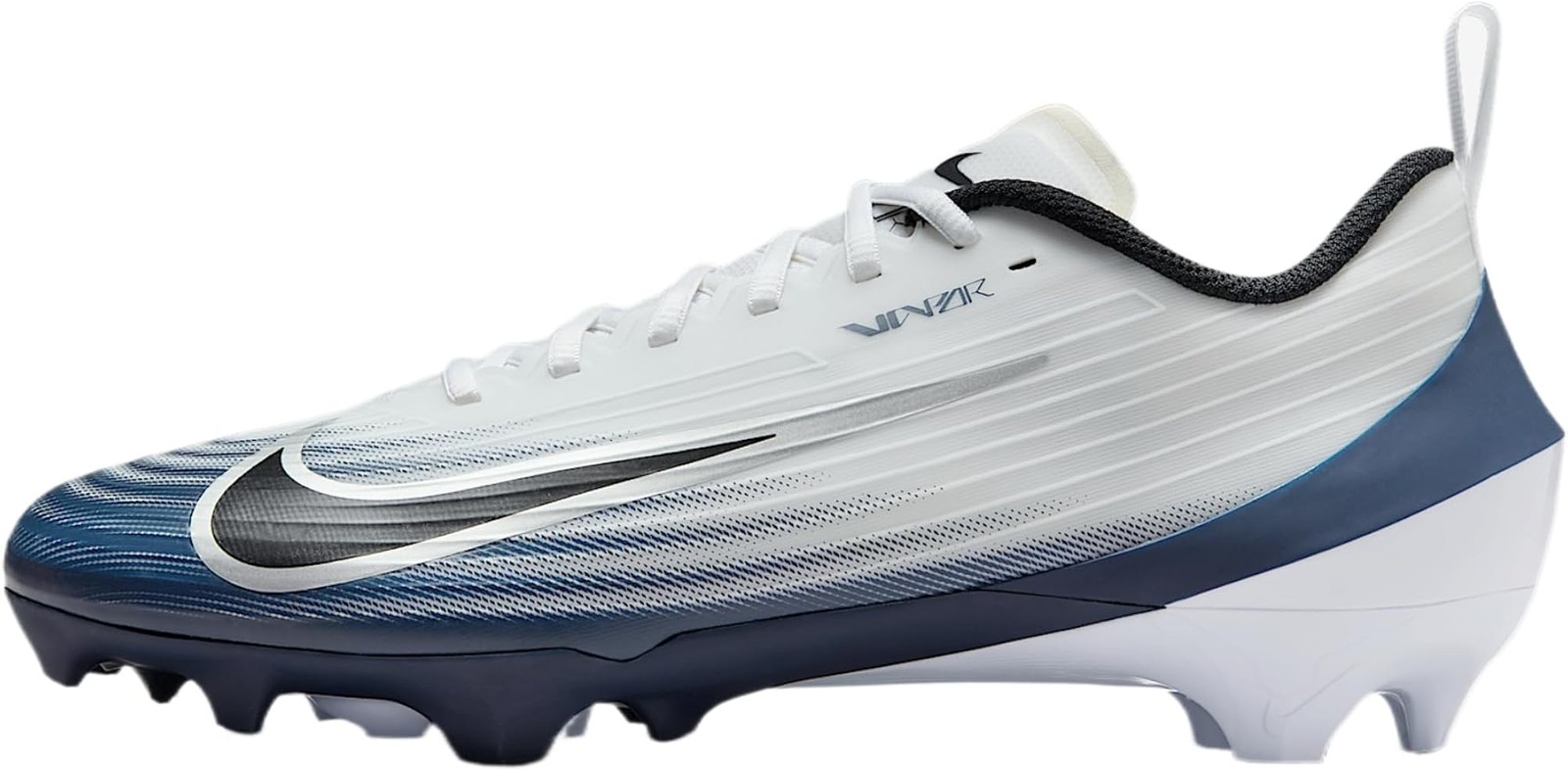 Nike Vapor Speed 3 Football Cleats – White/Black/Navy – 11.5