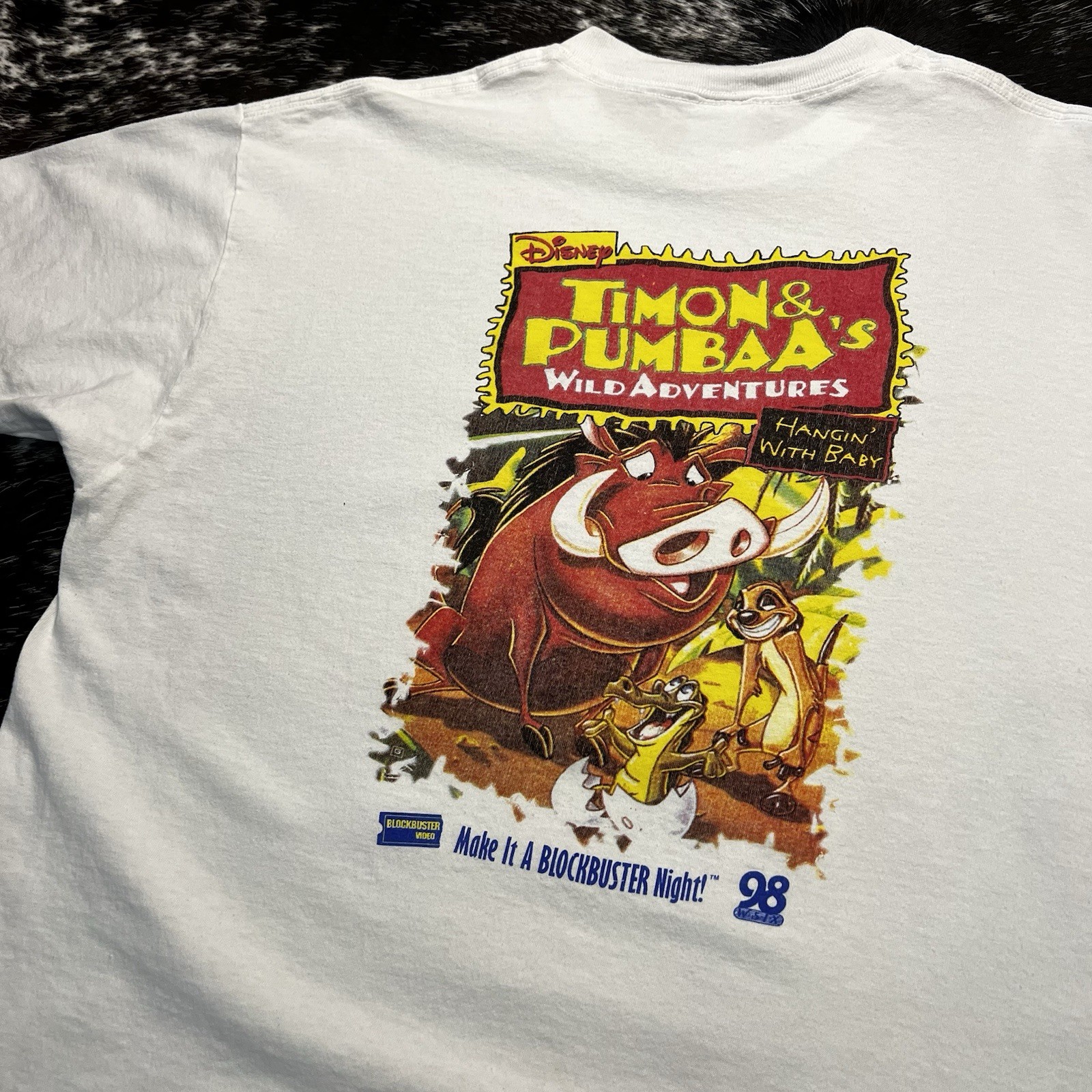 90s Timon & Pumbaa Wild Adventures Lion King Blockbuster Promo Disney Shirt XL