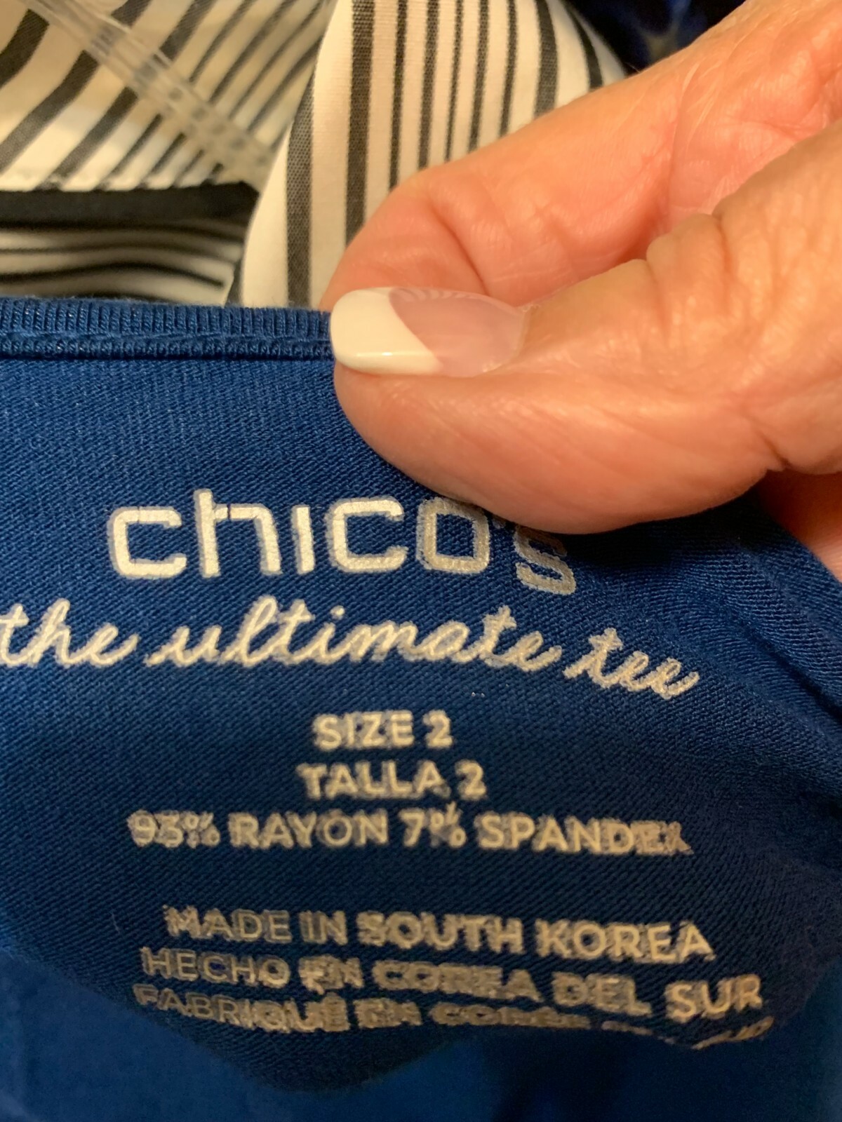 Chico’s ulimate tee their sz 2 (pic size chart in pics ) blue